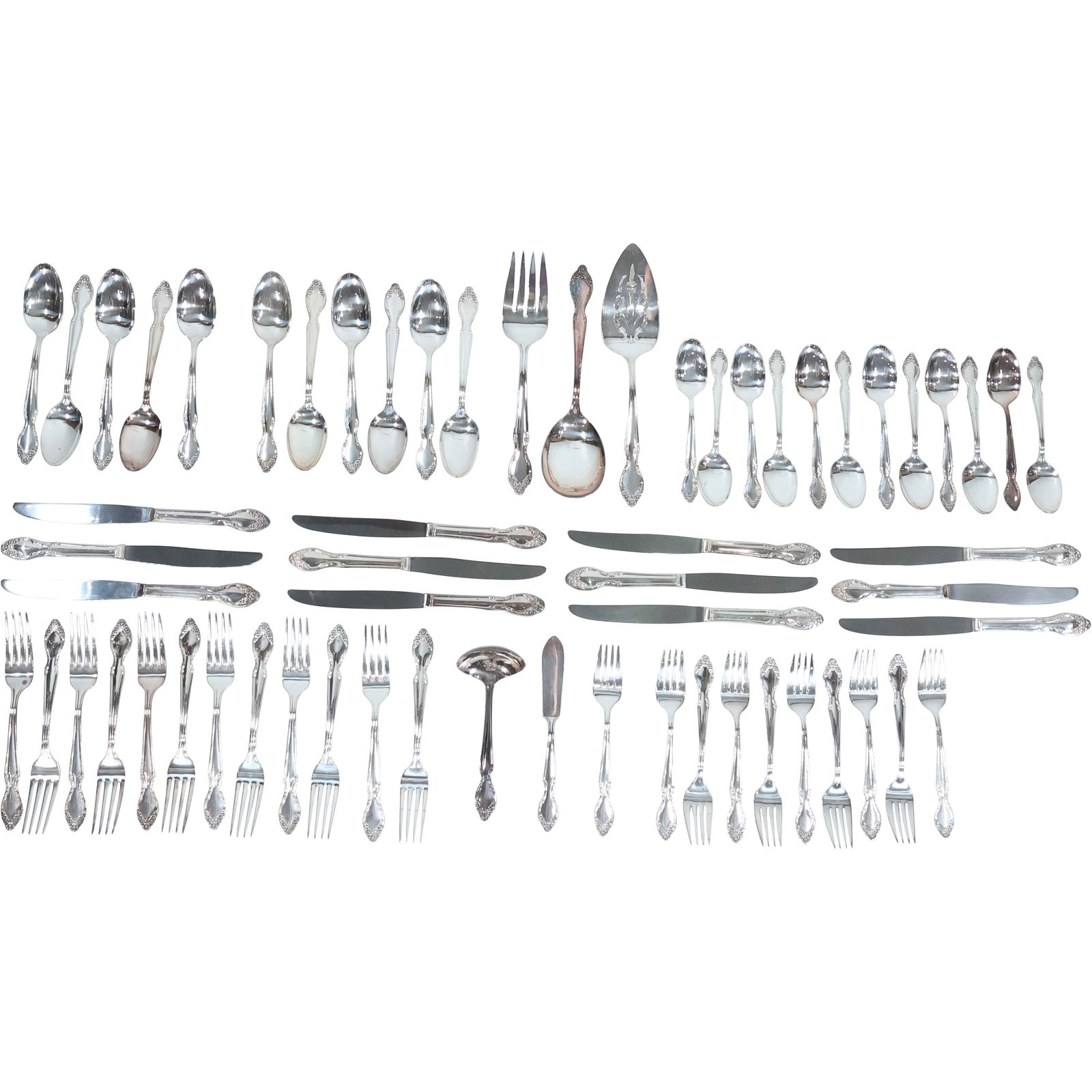 Wm. Rogers Silver Plate Flatware Set in Original Wood Box - See Pictures for Item Count (1 of 14)