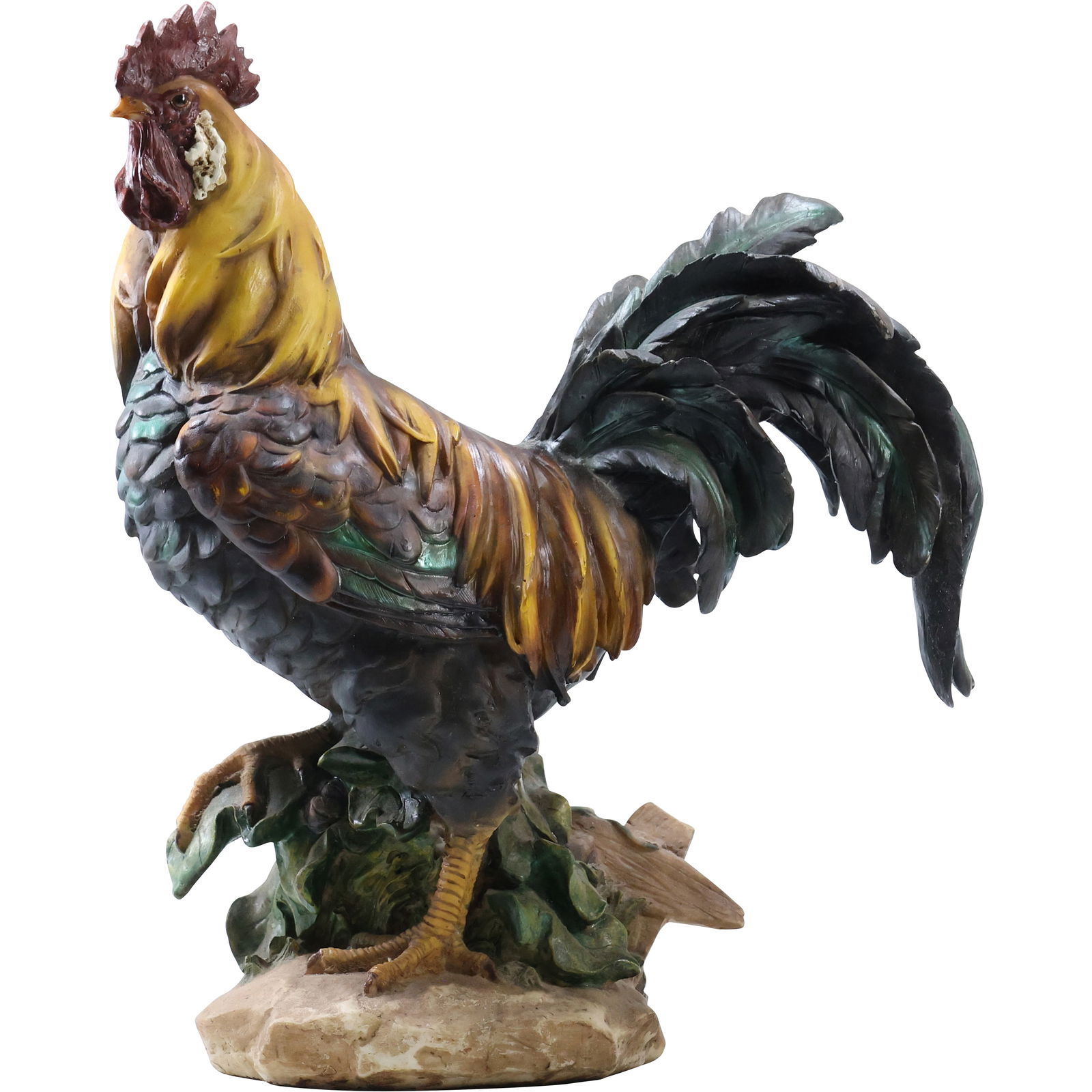 Rooster Figure Statue in Hard Resin Composition 12.5 in. height x 10.5 in. length (1 of 12)