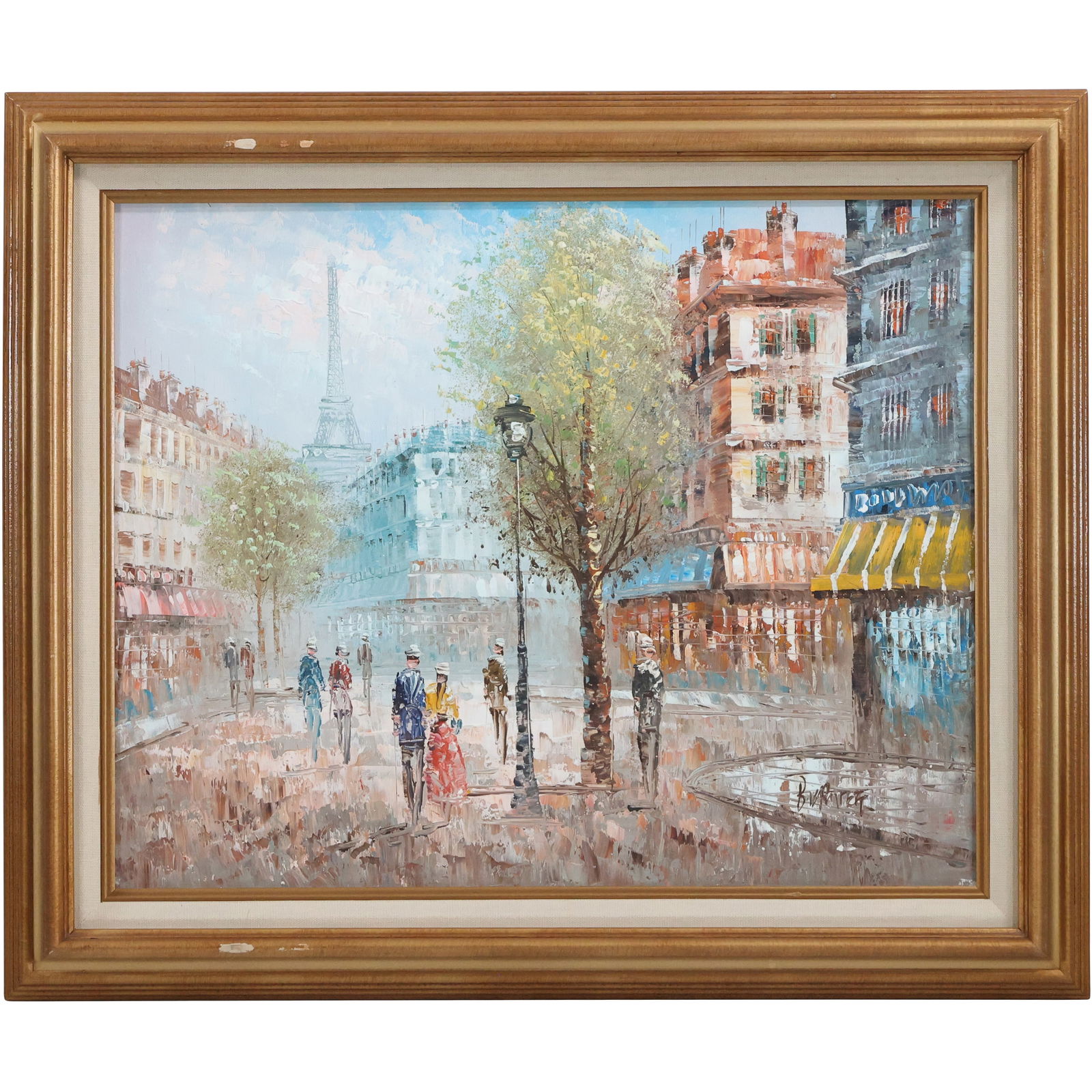 Caroline C. Burnett (1877 - 1950) France / US Oil on Canvas Painting Parisian Street Scene (1 of 12)