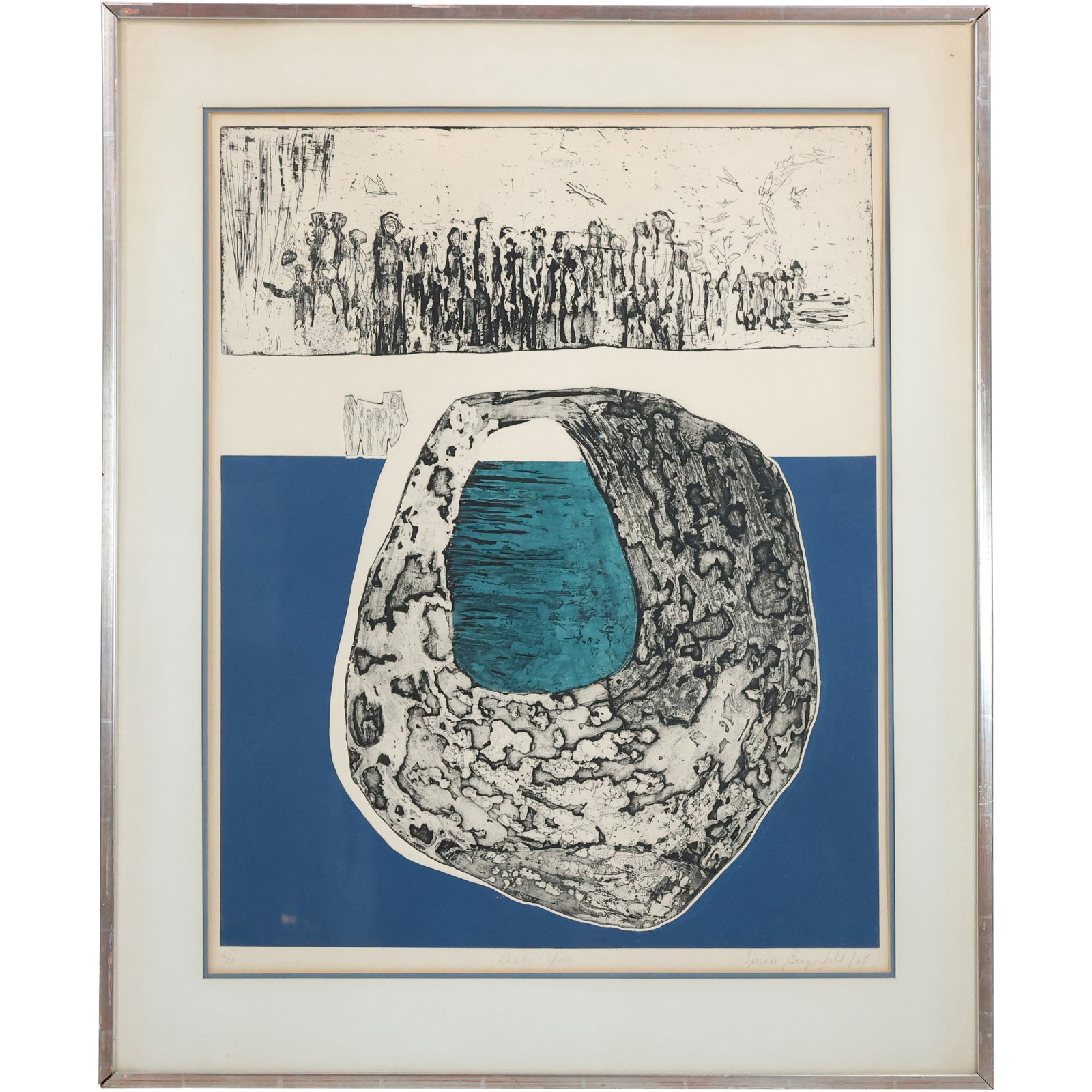 Vivian Bergenfeld 1967, Abstract Color Lithograph, Pencil Signed, Framed (1 of 17)