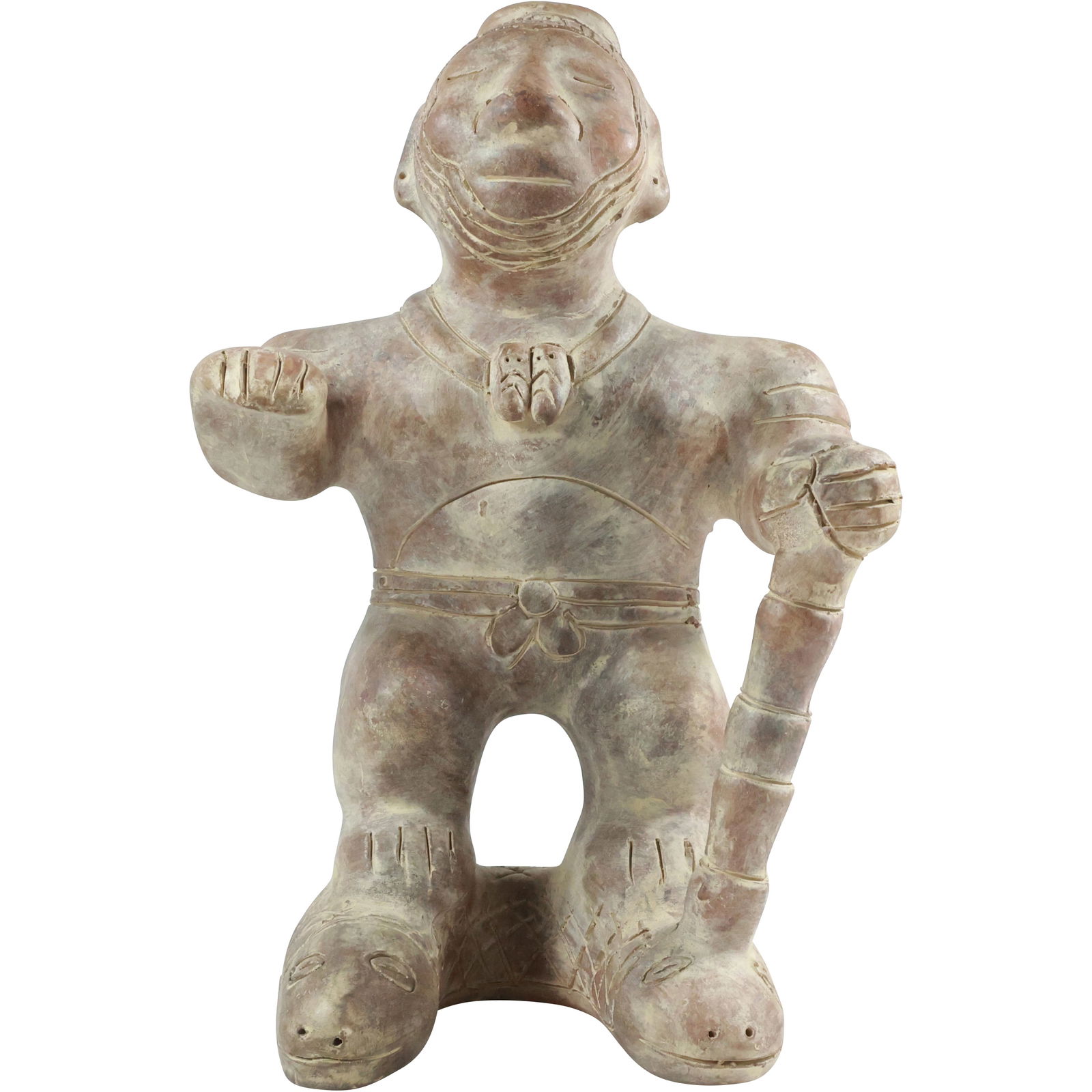 Vintage Terracotta Pottery Mayan Clay Figure Statue 14.5 in. height x 9 in. wide (1 of 17)