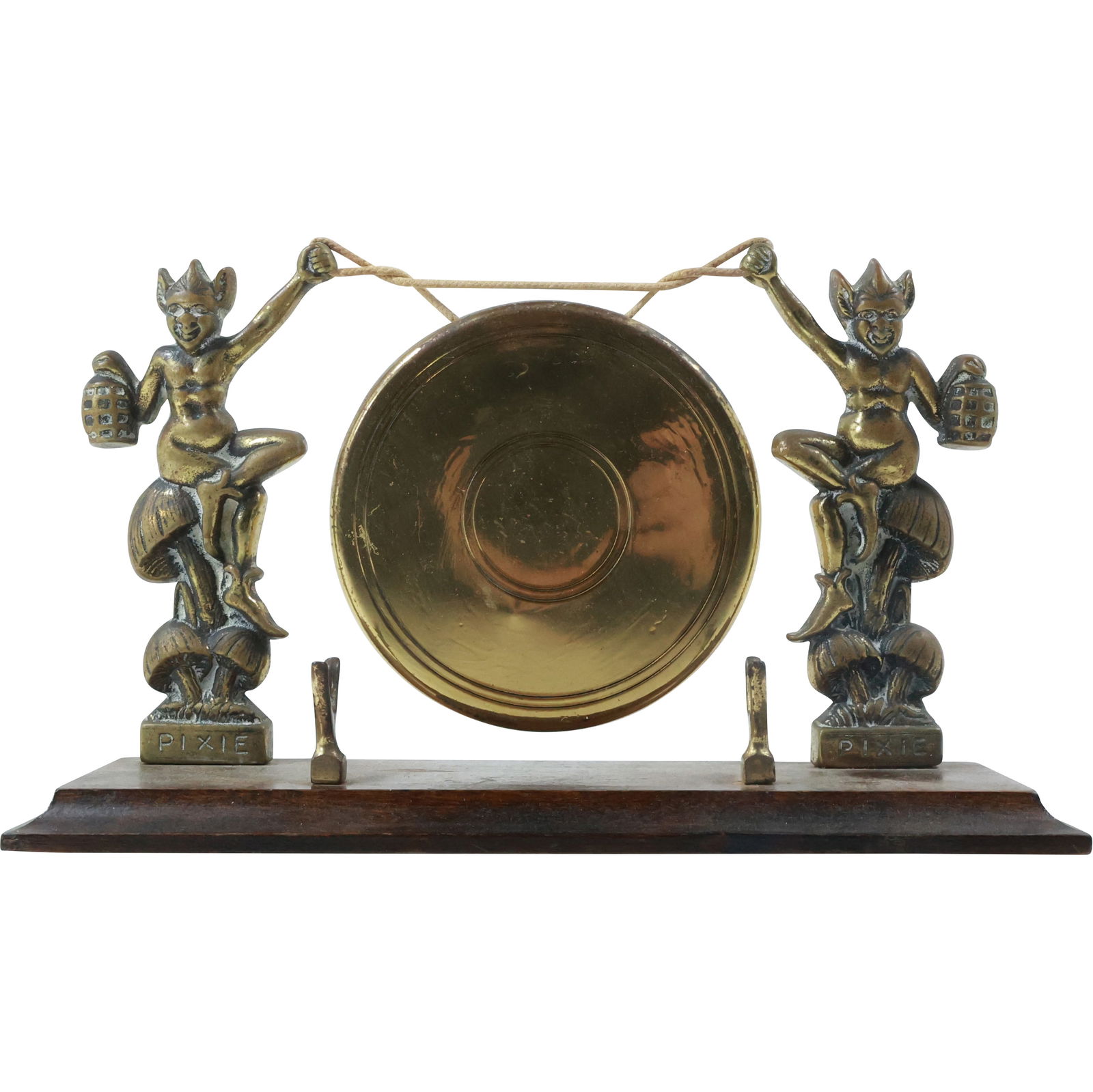 Vintage Brass Pixie Toadstool Gong Table Dinner Bell (1 of 17)