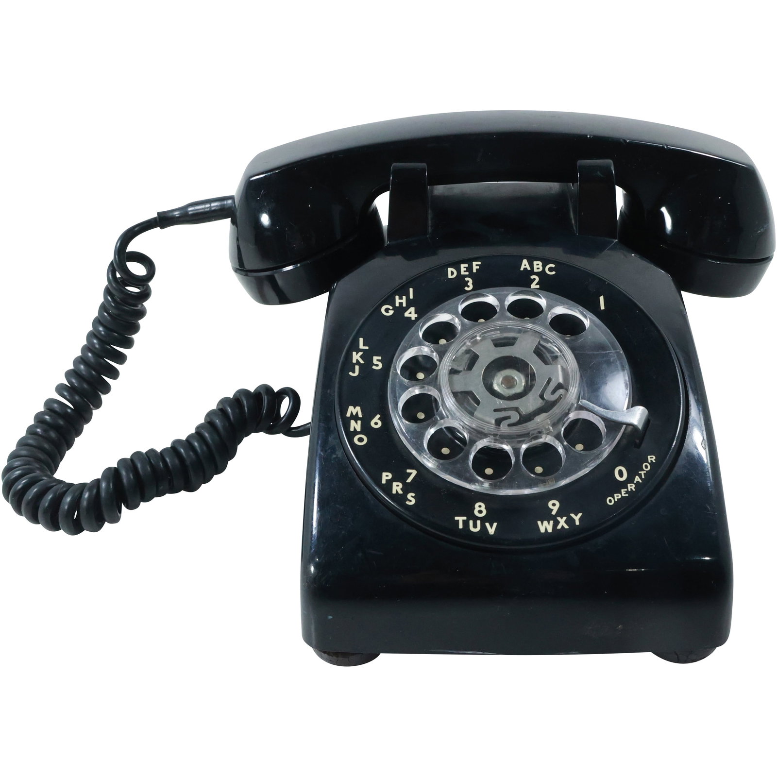 Vintage Western Electric Black Rotary Dial Telephone: Vintage Western Electric Black Rotary Dial Telephone. size: 5.25x8x9 shelf: B