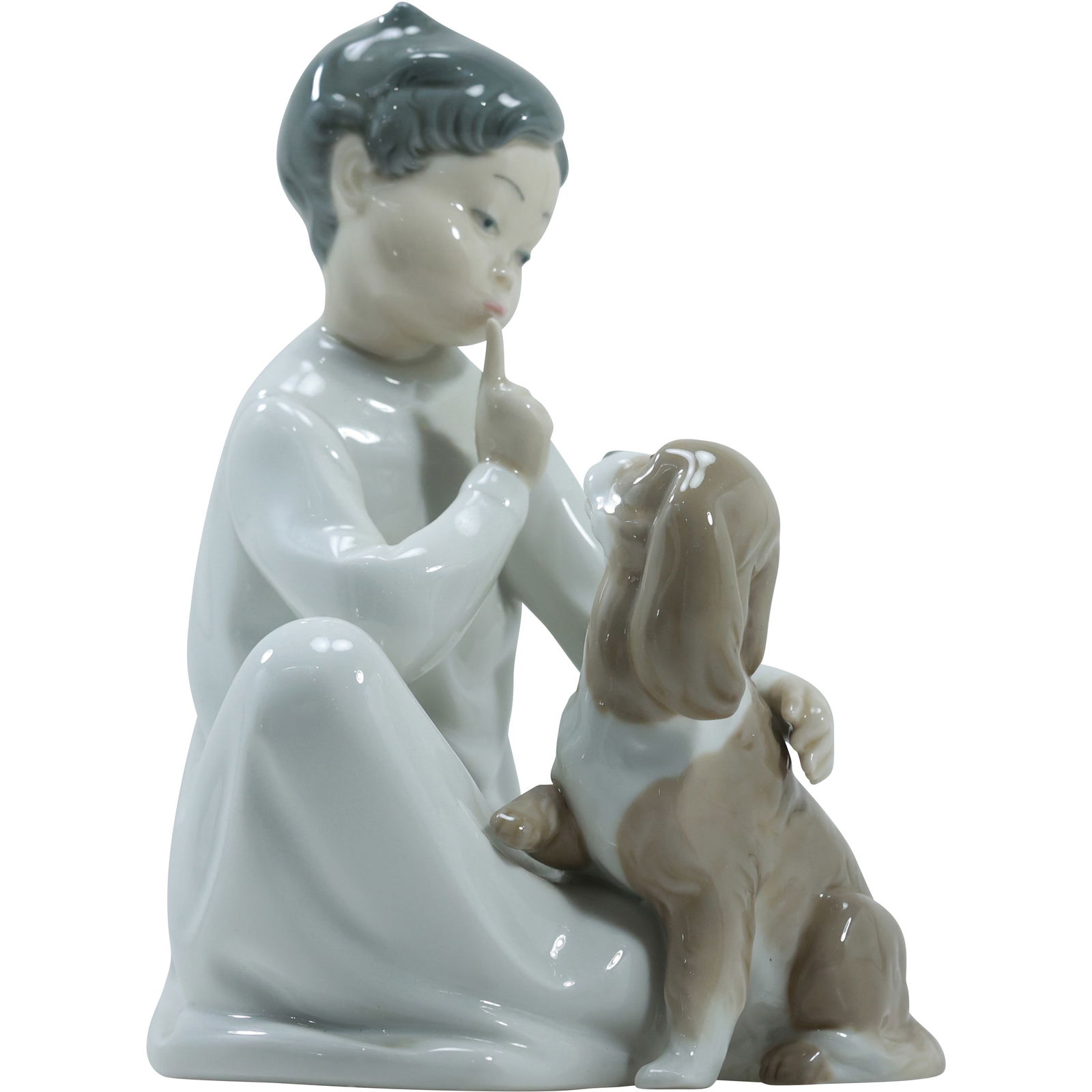 Lladro Fine Porcelain Statue Boy with Dog 7.5 in. height (1 of 13)
