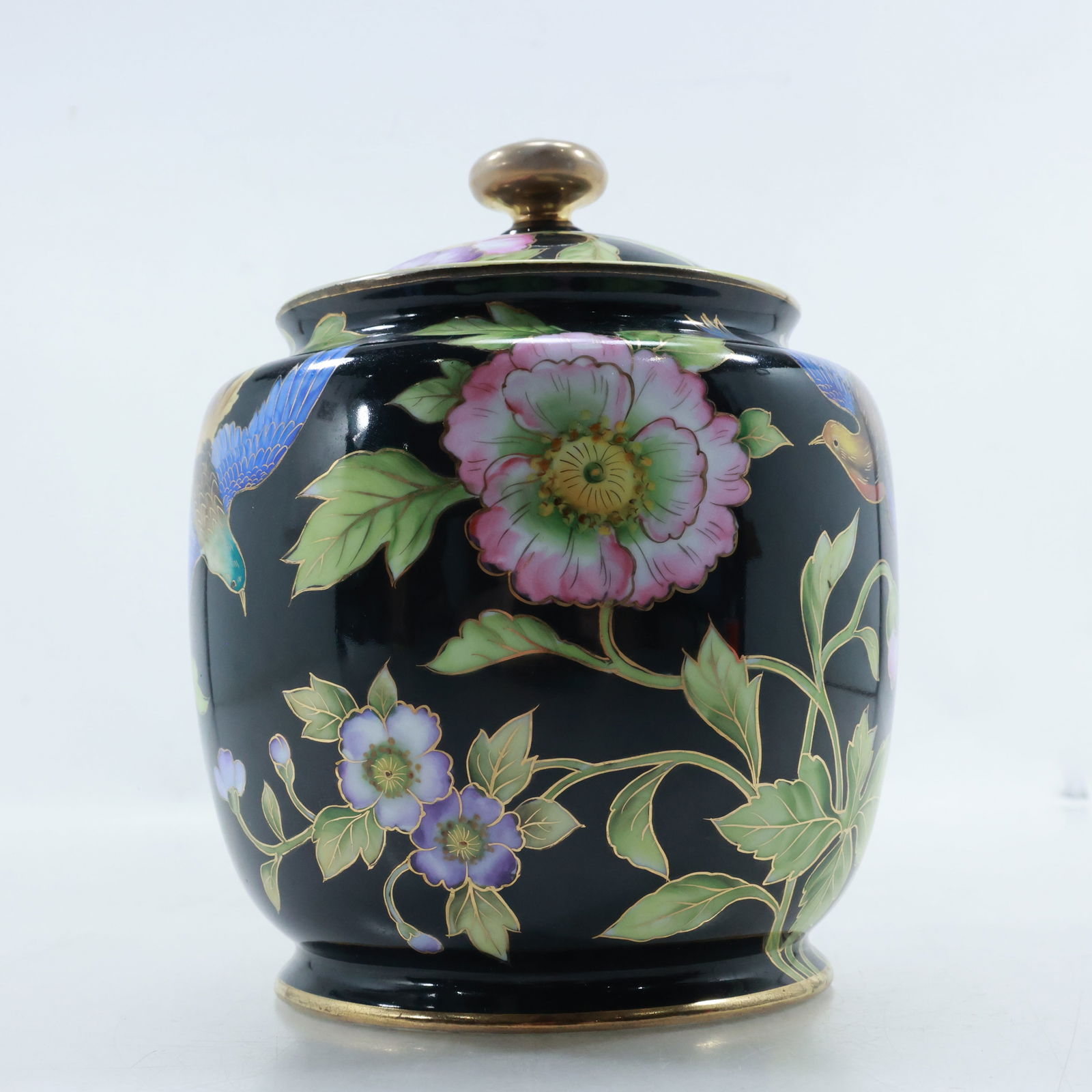 Noritake Porcelain Floral Gold Gilt Cracker Jar with Lid (1 of 20)