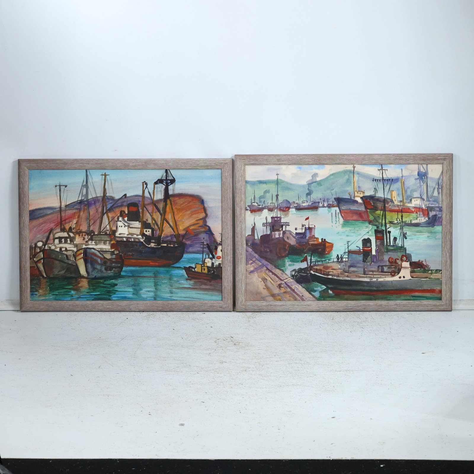 [2] Peter Samerez, Watercolor Paintings Fishing Boats in the Harbor (1 of 16)