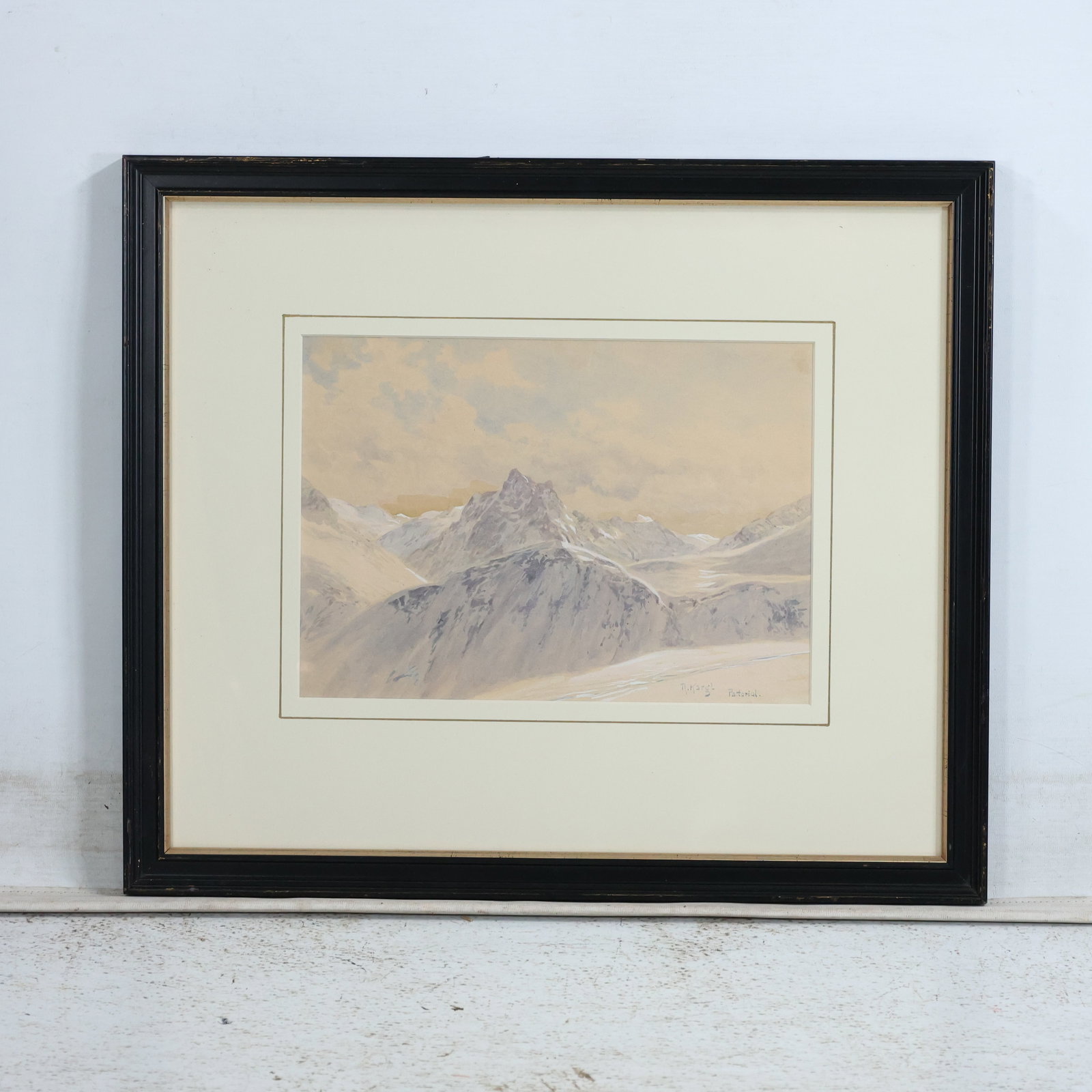 Rudolf Kargl (1878 - 1942) Austria, Watercolor Painting Winter Mountains, Patteriol (1 of 10)