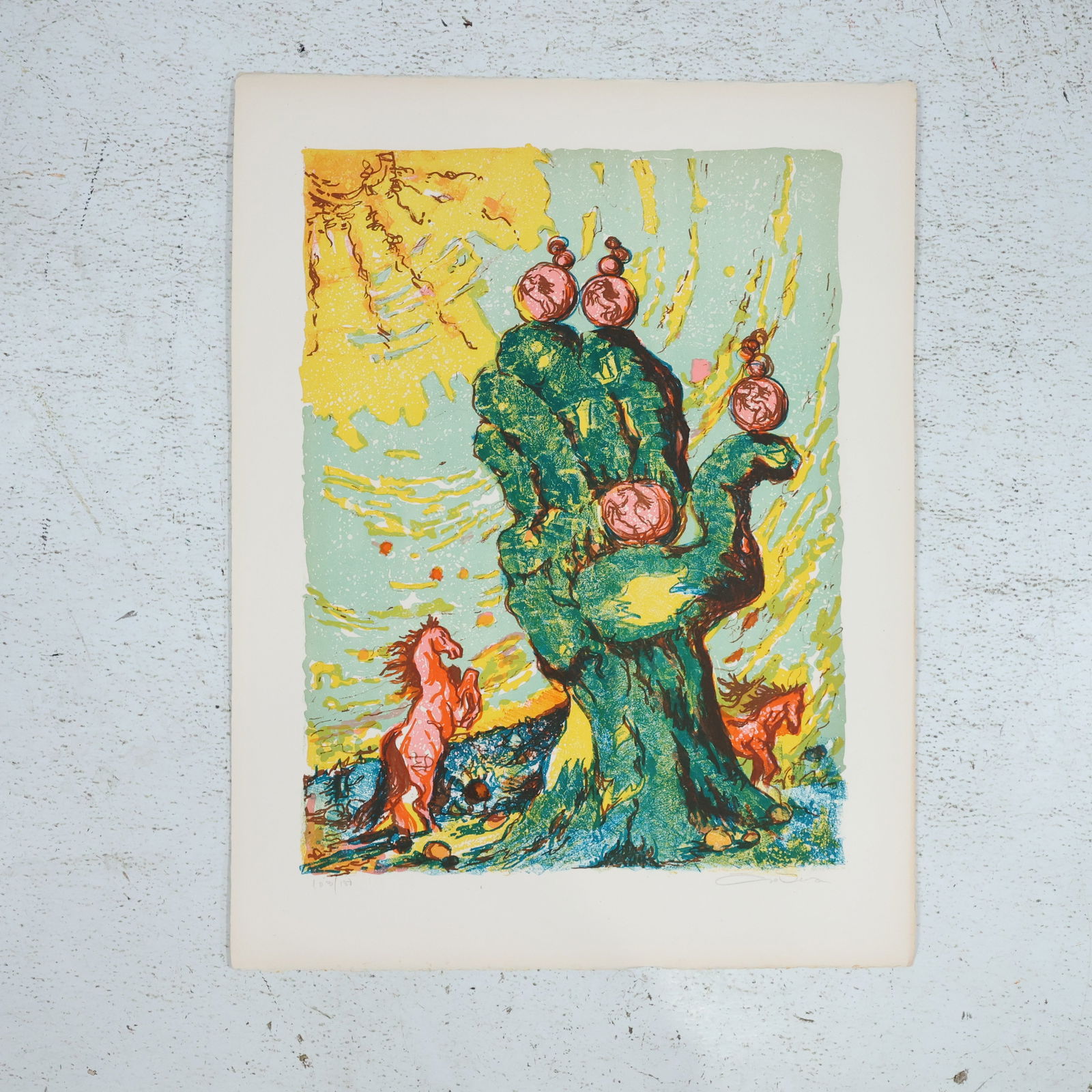 Fine Arts Surrealism Lithograph "LE MANS" with Signed in pencil by the artist, #103/150 (1 of 14)