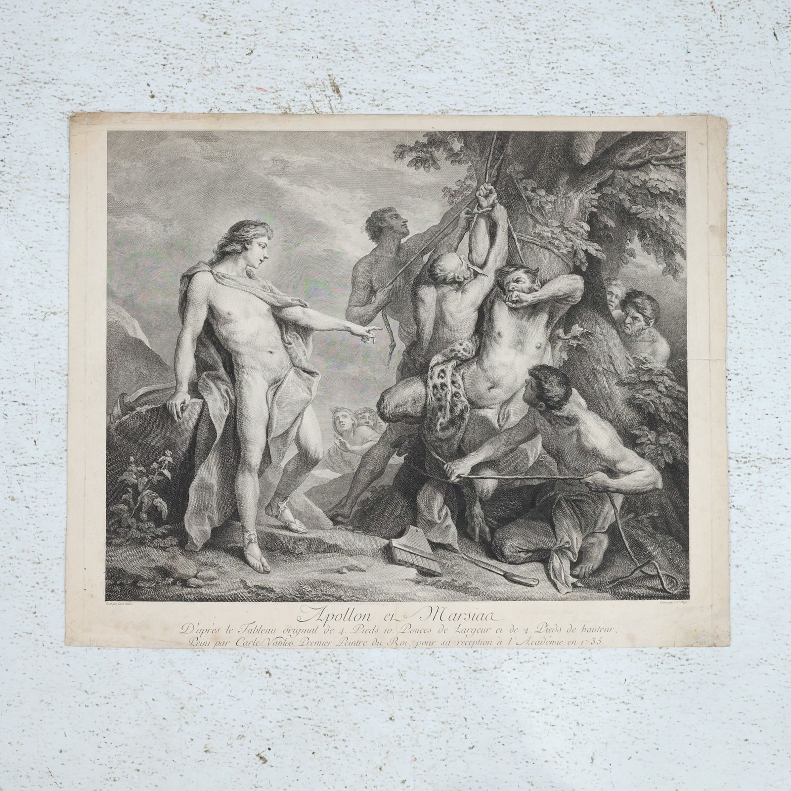 Apollo and Marsyas, Engraving, Simon Charles Miger, French (1736 - 1820) After Charles-André (1 of 16)