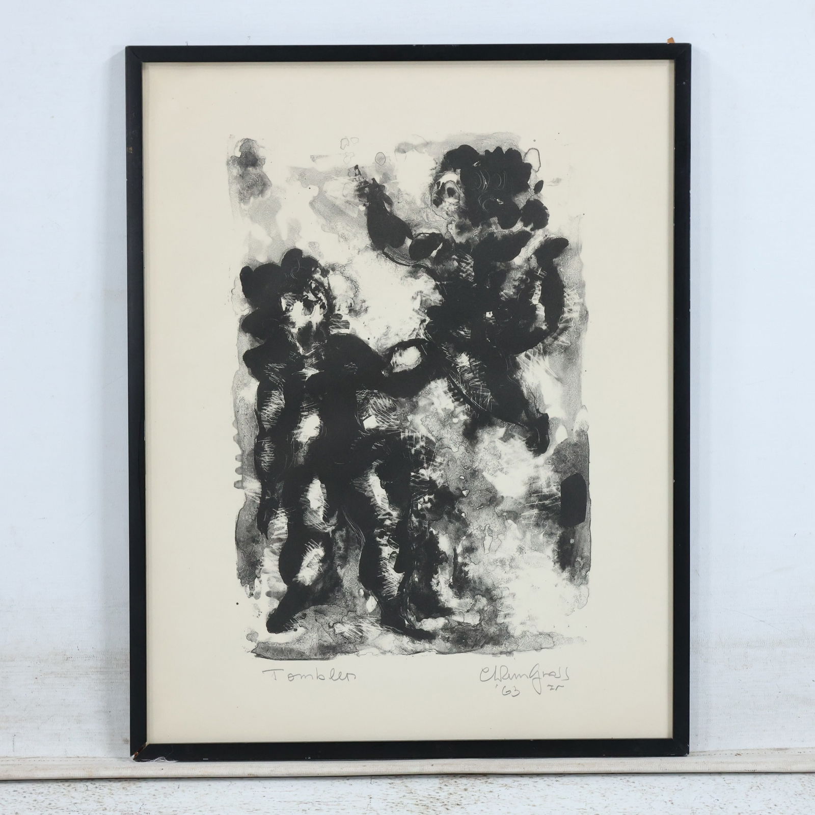 CHAIM GROSS 1963,  Polish American ARTIST SIGNED "TOMBLER" LITHOGRAPH, Framed (1 of 13)