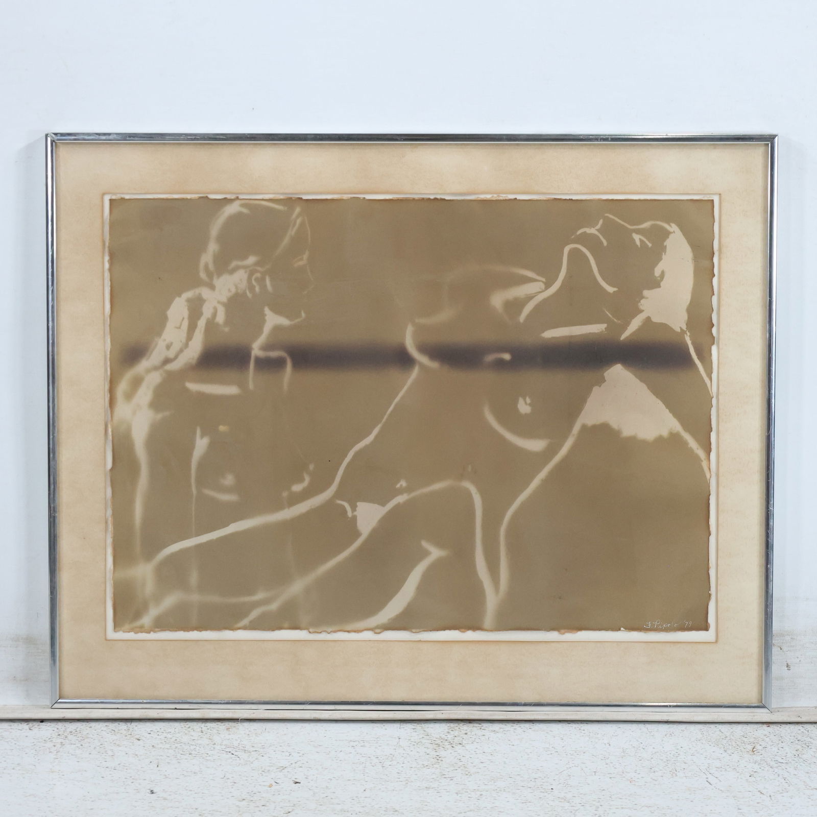 F Pipolo '79, American, Lithograph Reclining Nude, Framed: F Pipolo '79, American, Lithograph Reclining Nude, Framed. size: 15 x 21, 20.5 x 25.5 outside frame