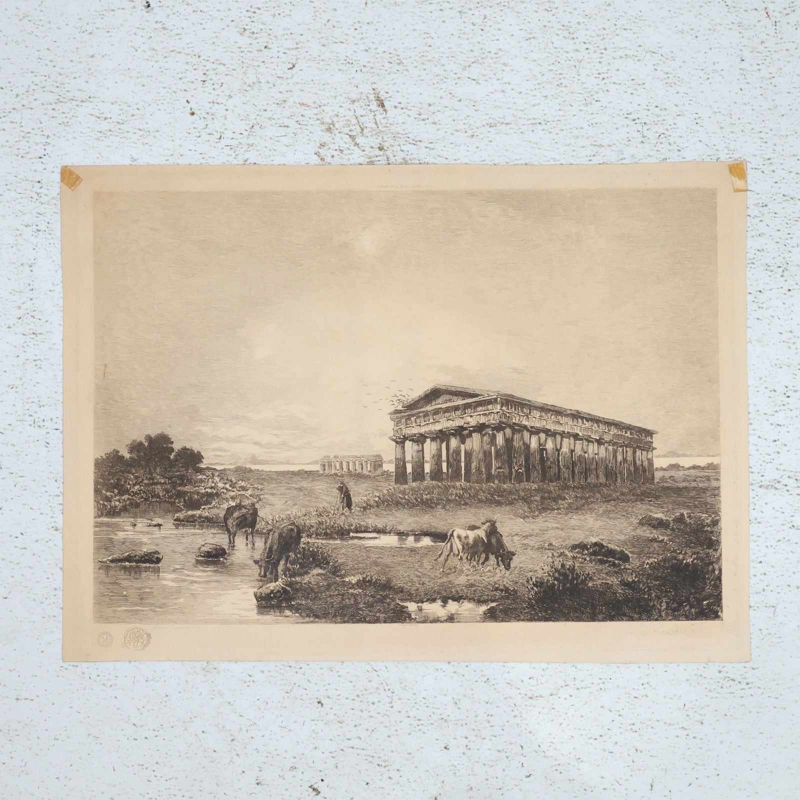 19th C. Etching The TEMPLE of THESESEUS (1 of 12)