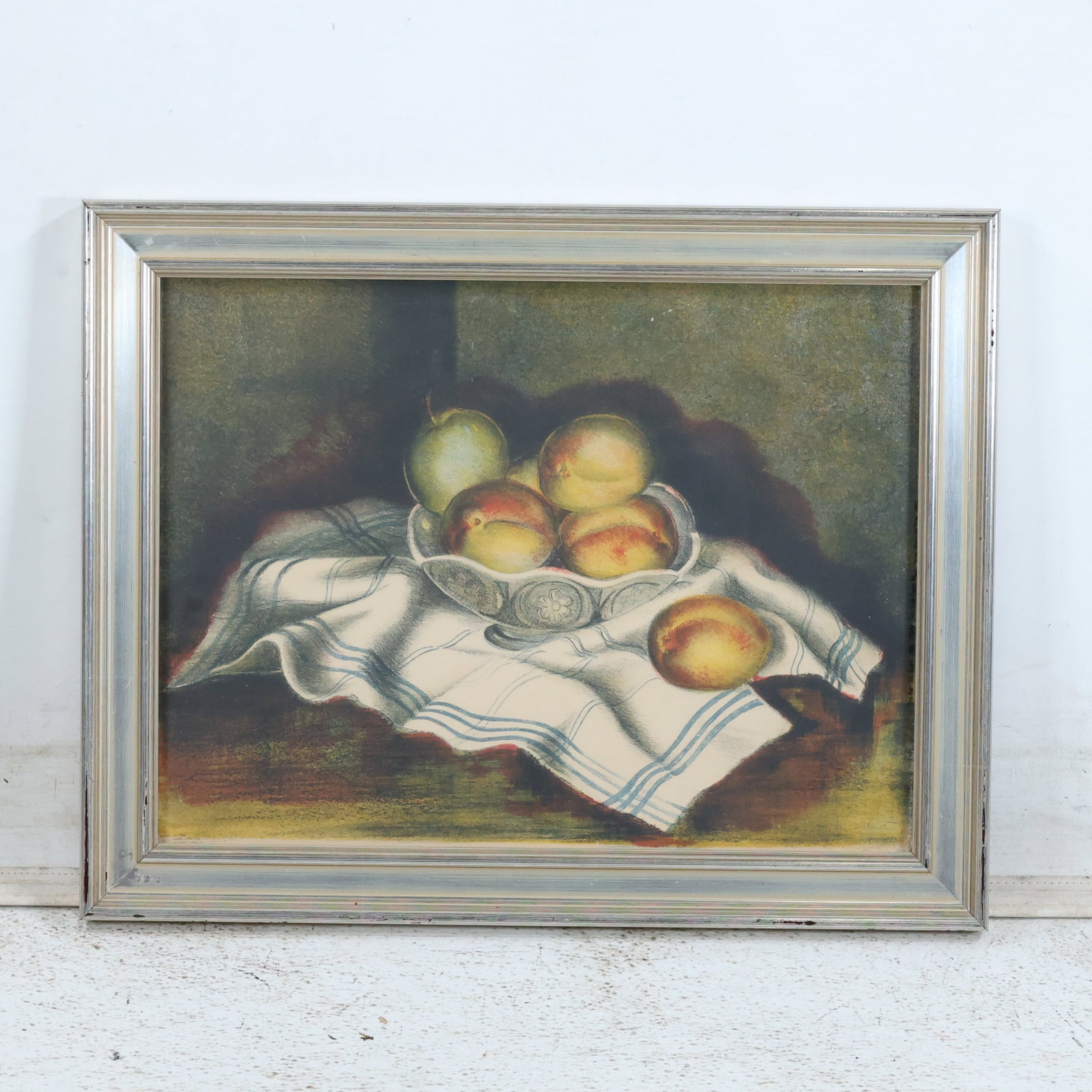 Emil Ganso, "Still Life with Peaches" Vintage Framed Lithograph, Signed in Plate: Emil Ganso, "Still Life with Peaches" Vintage Framed Lithograph, Signed in Plate. size: 12 x 16, 14.75 x 18.75 outside frame. ASKart: Emil Ganso (b. 1895)Ganso was born in Germany in 1895. At age 14, 