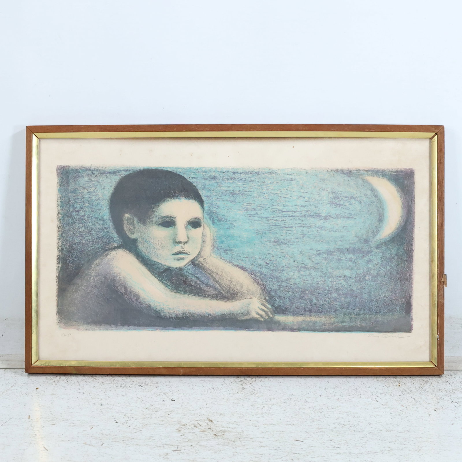 Fanny Rabel, Mexican / Poland 1922-2008; Color Lithograph, "Nino Fascinado por la Luna" (1 of 11)