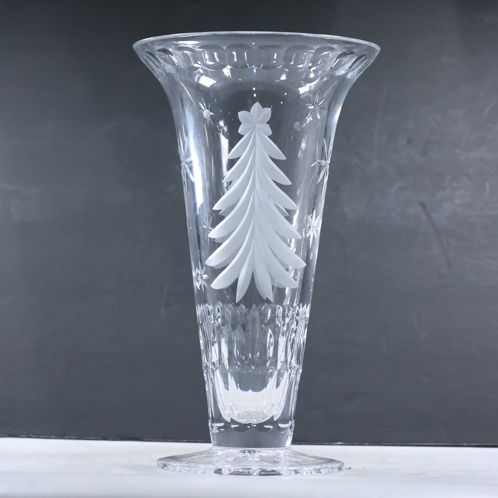 Royal Brierley Fine Crystal Glass Tall Vase 11.75 inches height x 7 in. wide (1 of 11)
