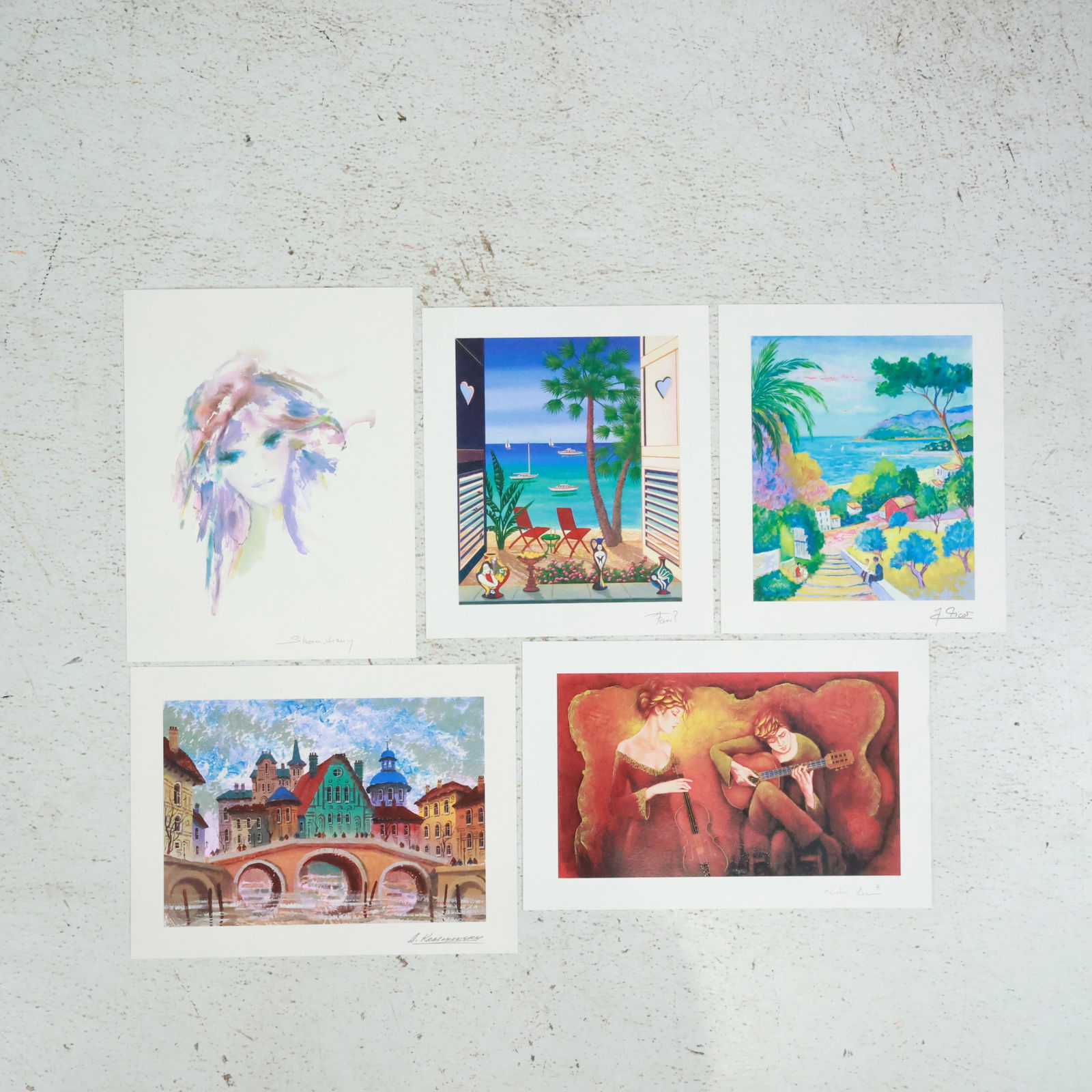 5 Assorted Seriolithographs with Certificates of Authenticity,  Artists: Charles Lee, Shan Merry, (1 of 20)