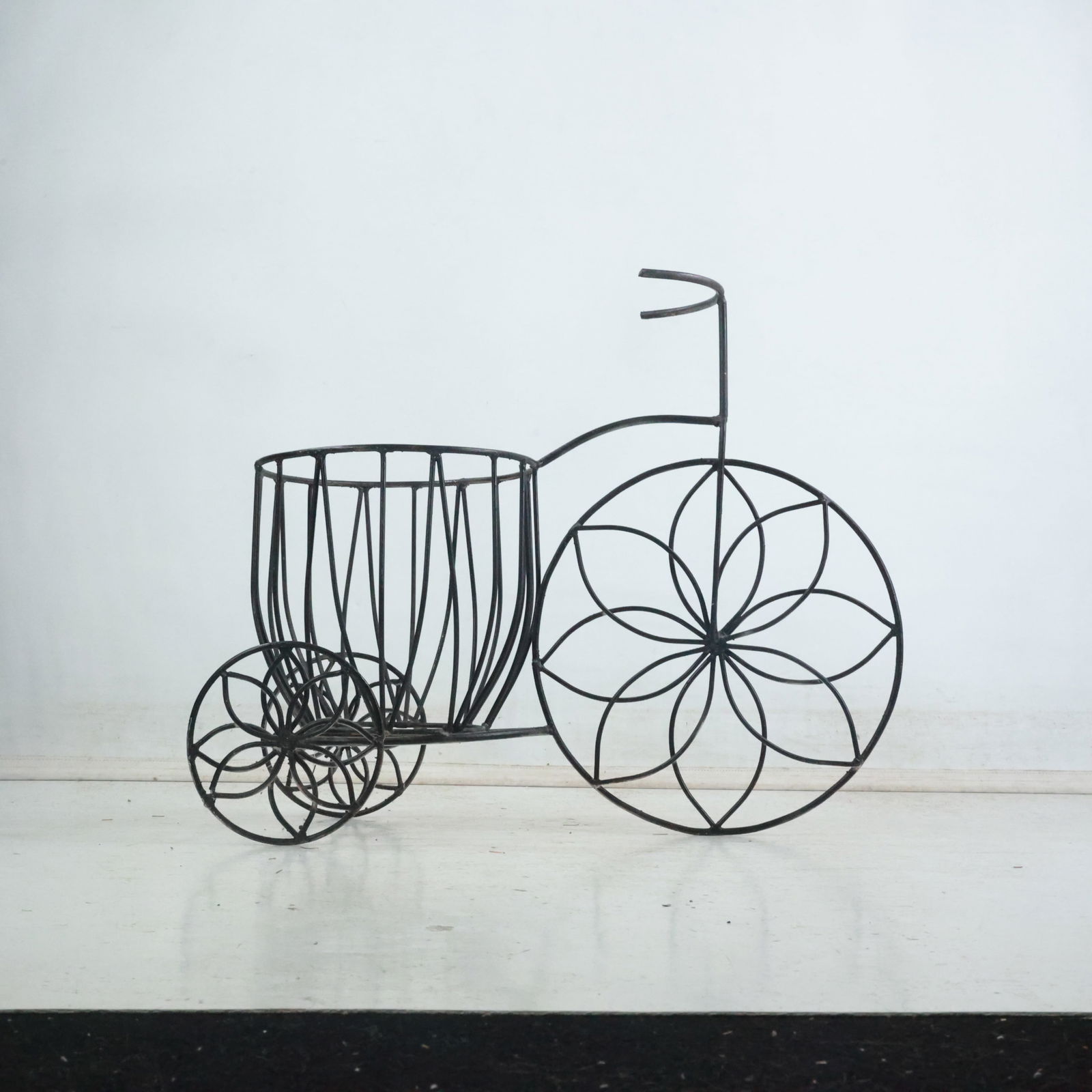 Decorative Metal Tricycle Flower Pot Stand 20.25 in. height x 23.5 in. length (1 of 17)