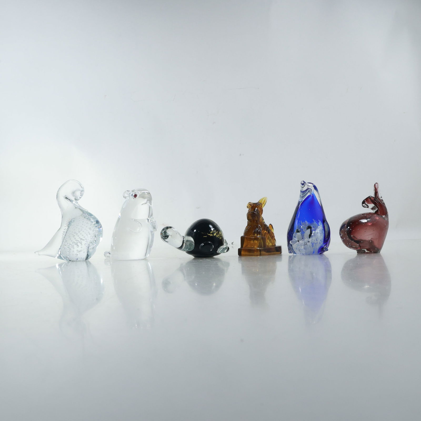 6 Assorted Art Glass and Crystal Glass Animal Figures (1 of 20)