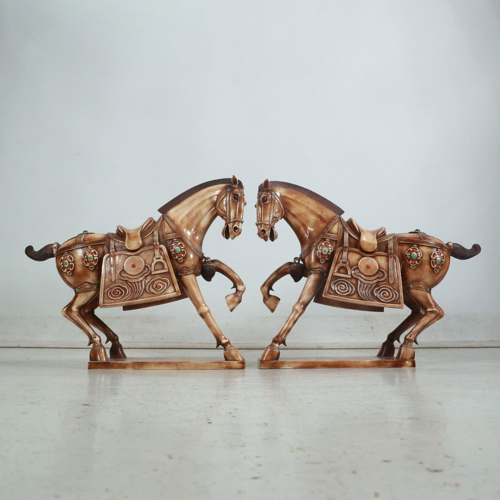 2 Chinese Tang Dynasty Prized Horse Statues, Signed on Bases,  Hard Composition Material (1 of 20)