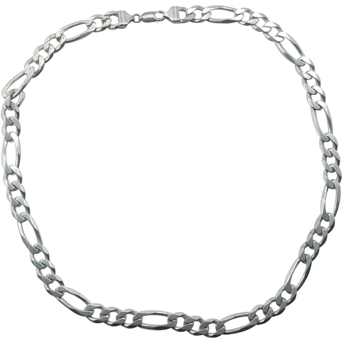 Sterling Silver Heavy Figaro Men's Chain 24 in. x 1/2 in. , weighs 101.5 grams (1 of 13)