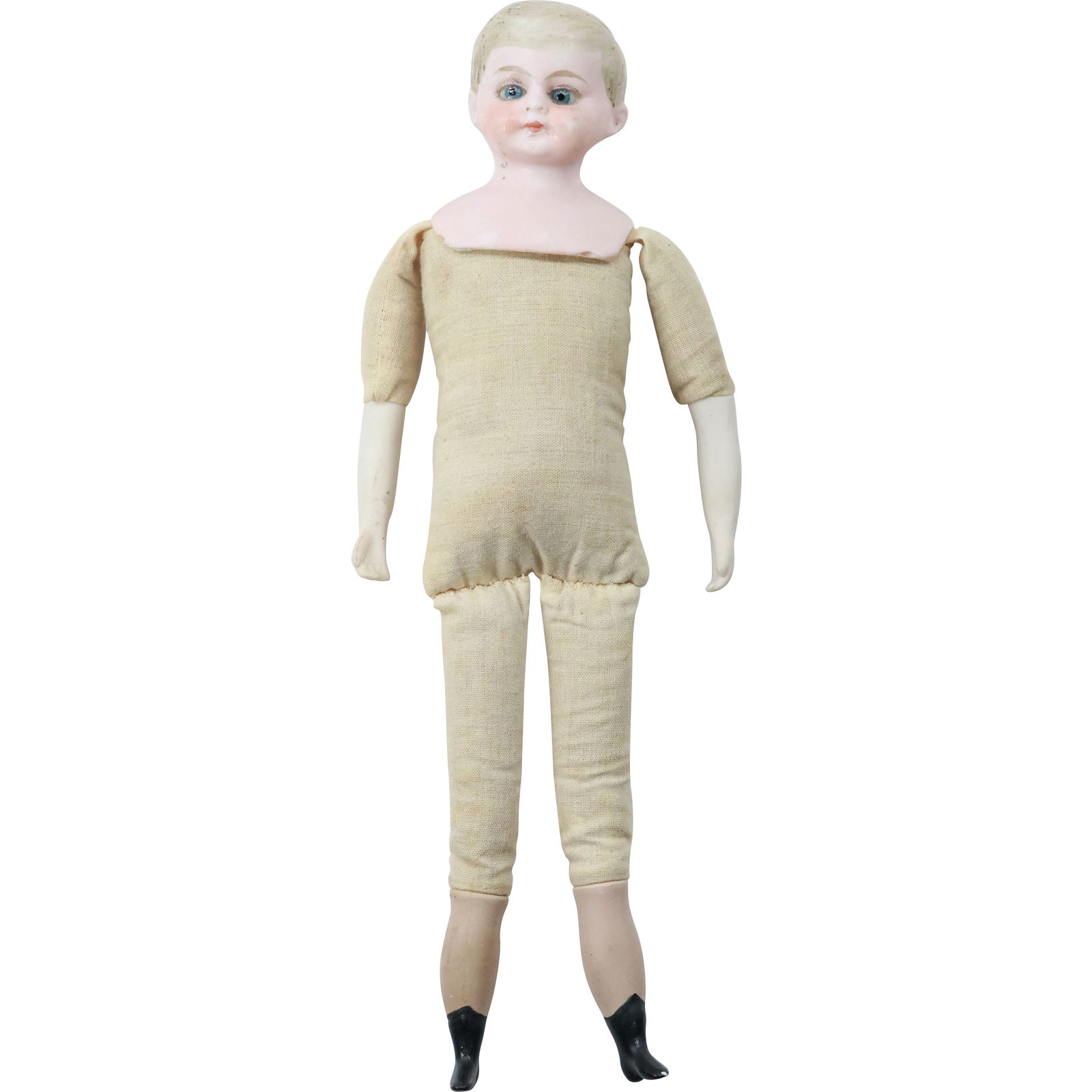 Antique Porcelain Bisque Head Doll with Cloth Body and Painted Porcelain Hands & Feet (1 of 18)