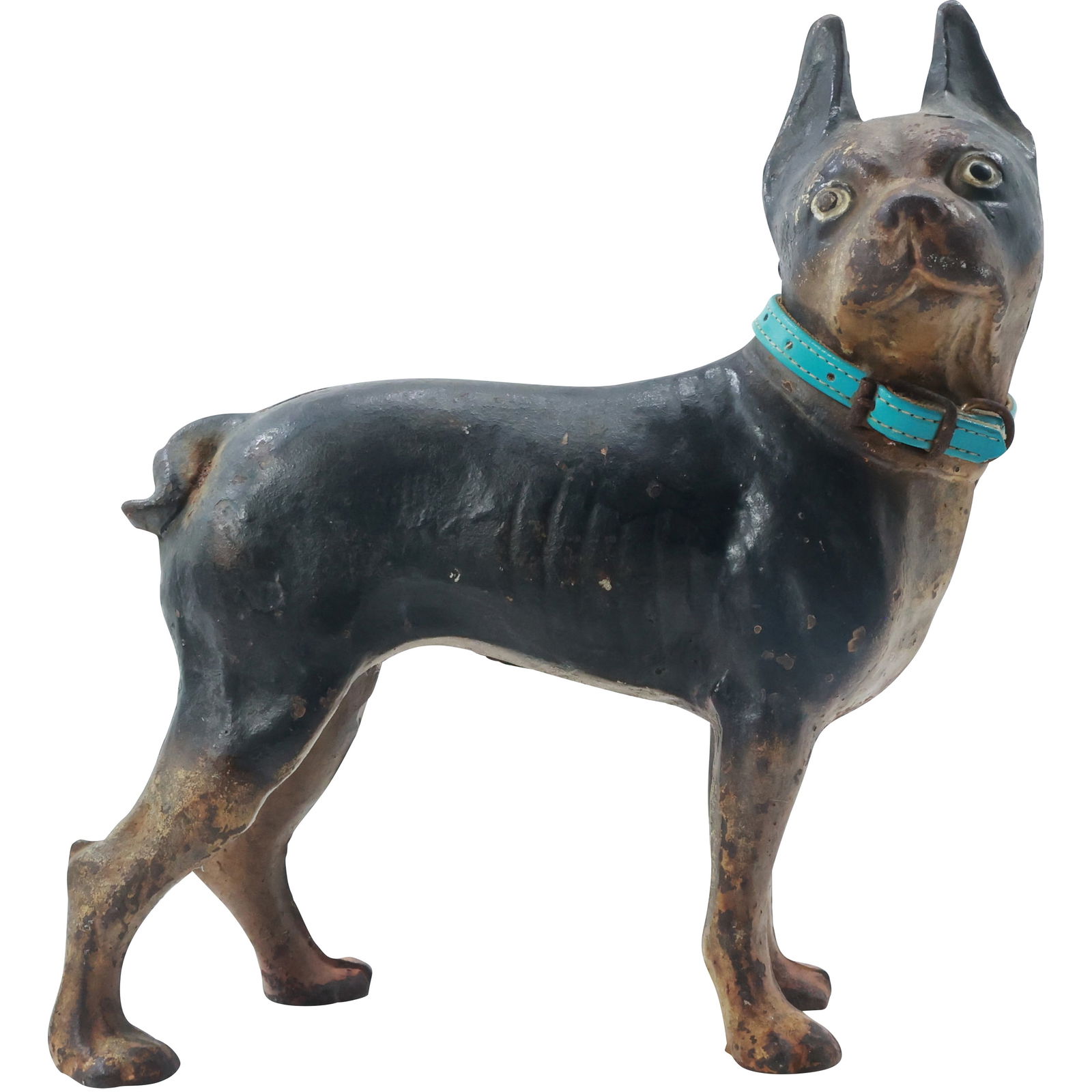 Antique Cast Iron Hubley Boston Terrier Doorstop in Original Paint Finish (1 of 15)