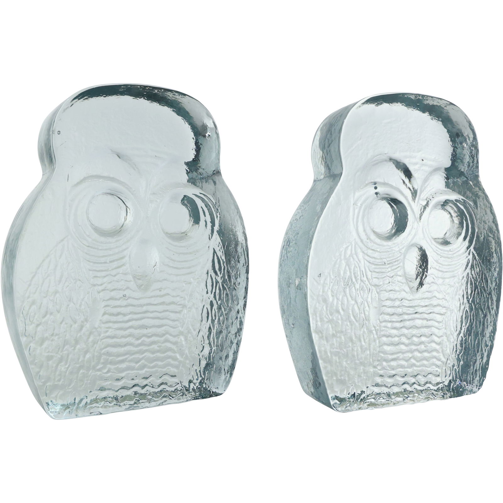 Vintage Blenko Art Glass Crystal Owl Shape Bookends 7 in. height x 5.5 in. wide (1 of 13)