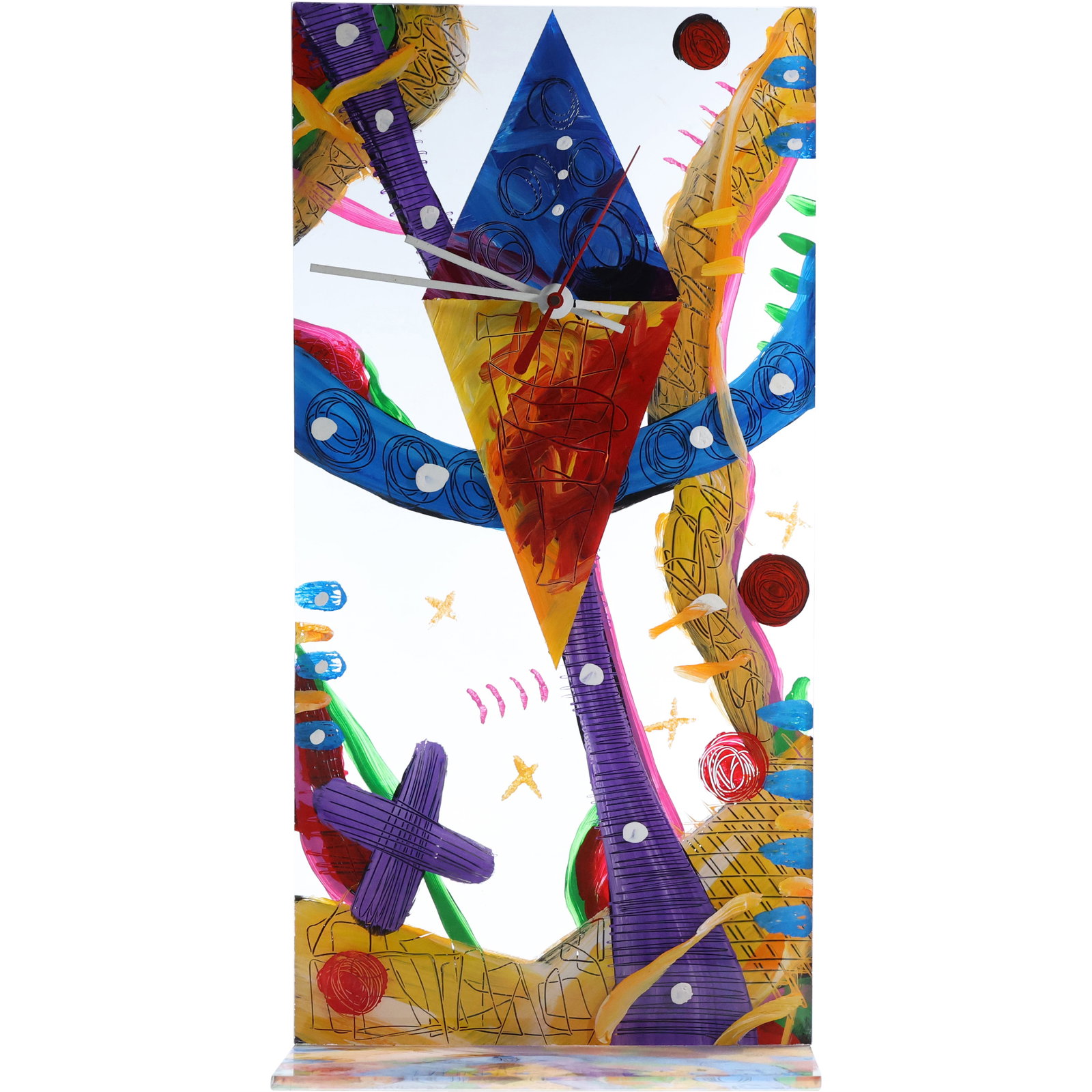 David Scherer (American 20th Century) Modernish Pop-art Mixed Media Table Top Clock 16.25 in. height (1 of 15)
