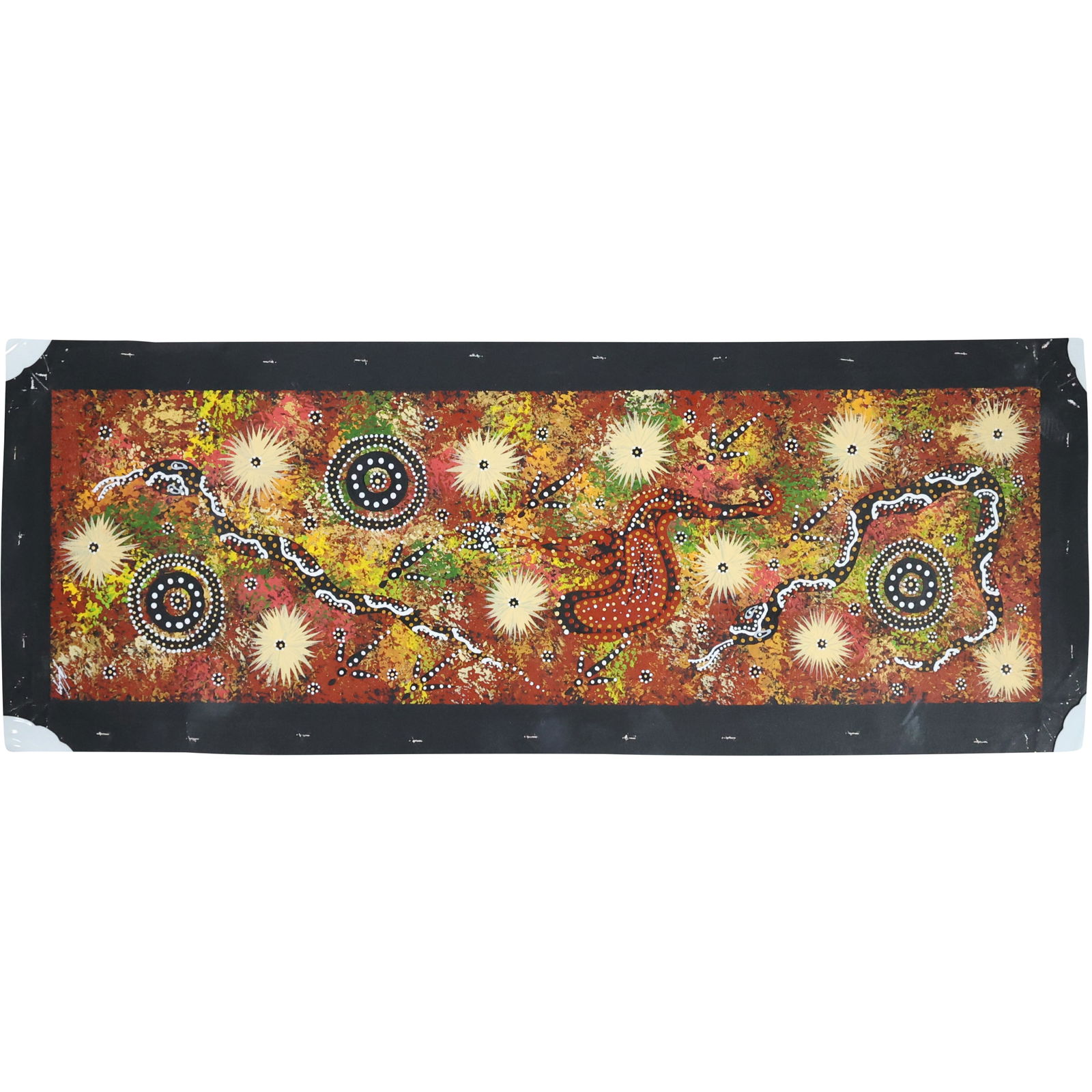 Justin Ronberg IGGY, Oil on Canvas Painting Aboriginal titled Walkabout EMU at Snake Water Hole (1 of 14)