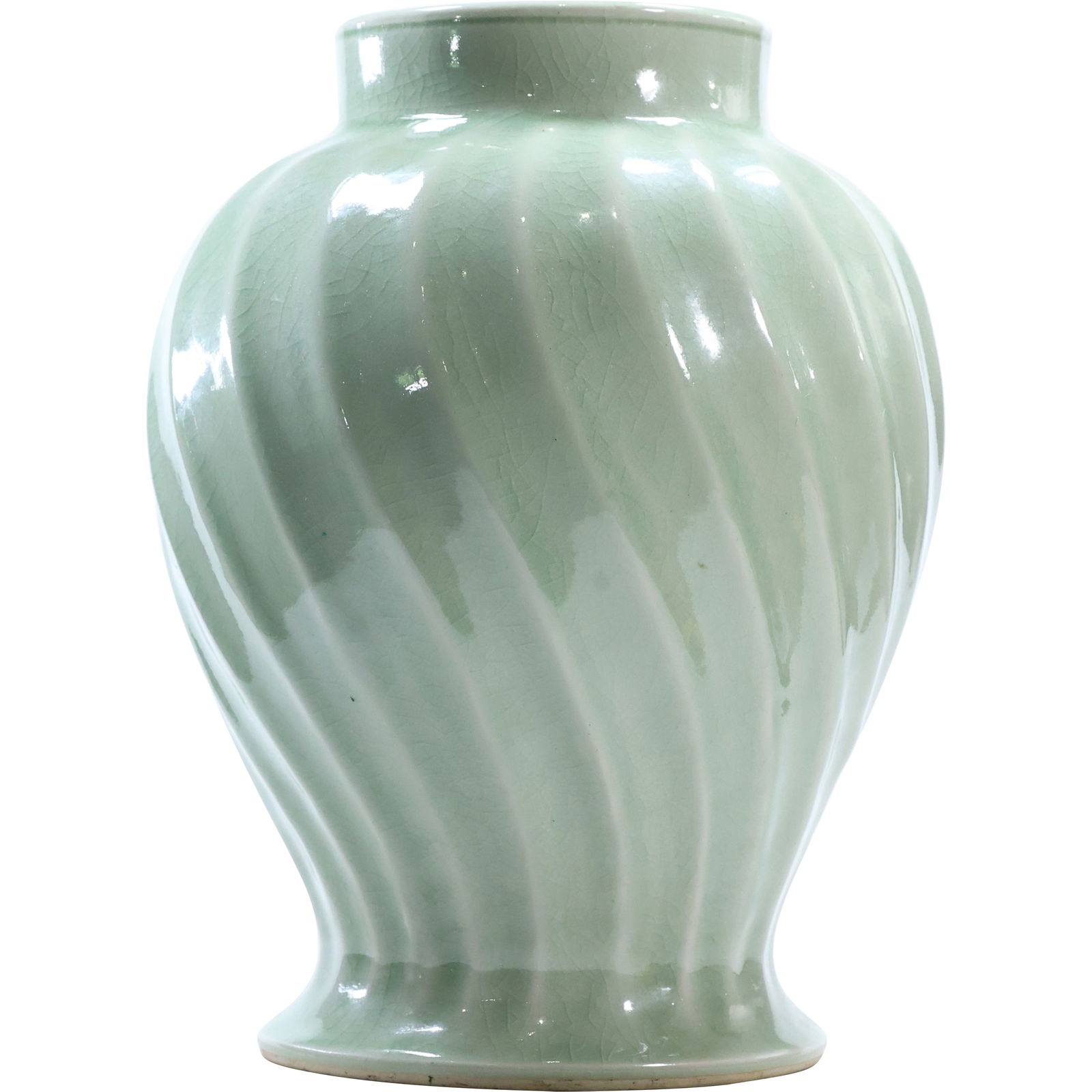 Ewald Dahlskog Bo Fajans Style Modern Turbine Ceramic Green Vase 12 in. height (1 of 8)