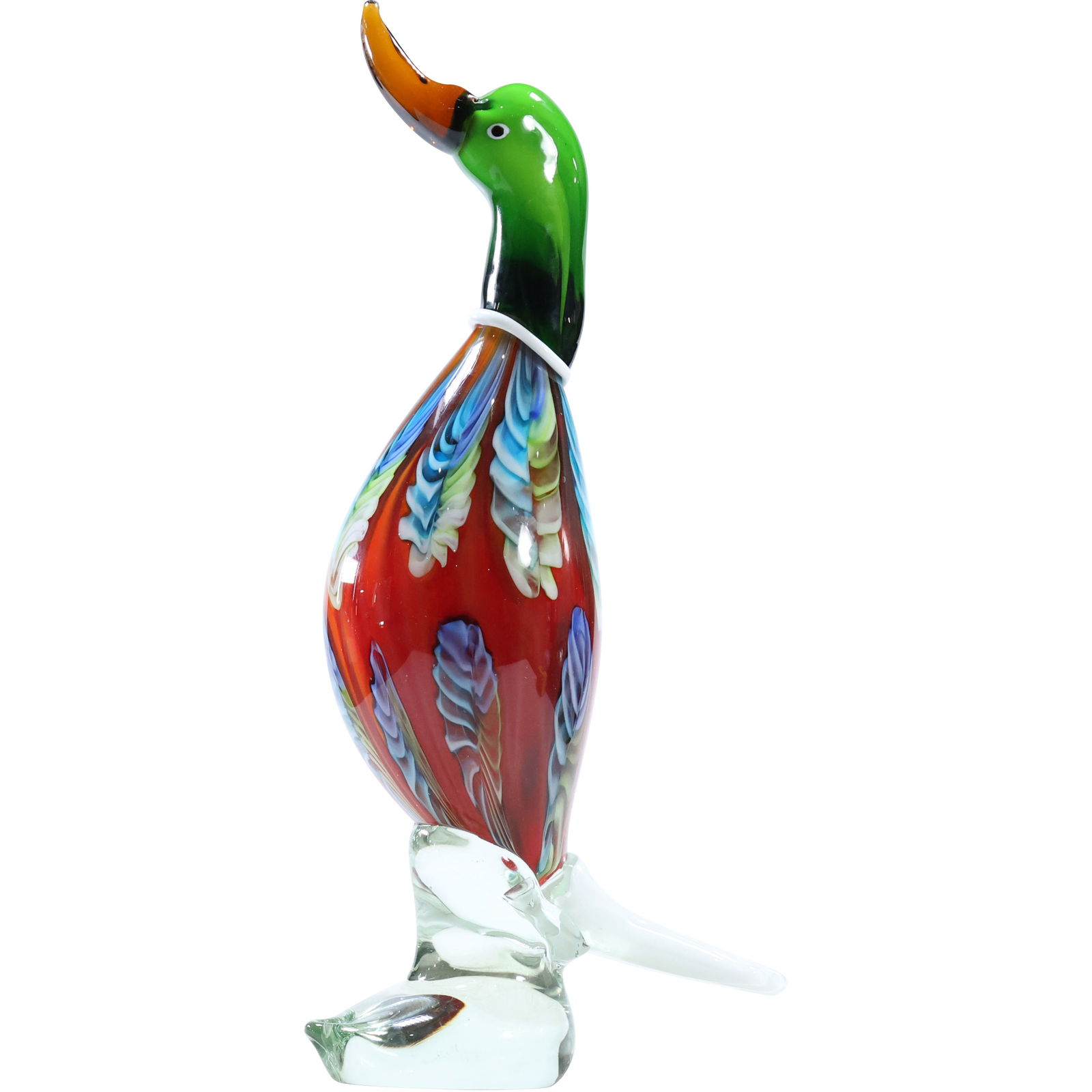 Murano Hand Blown Art Glass Bird Duck Figure Multi Colors 15 inches height (1 of 14)