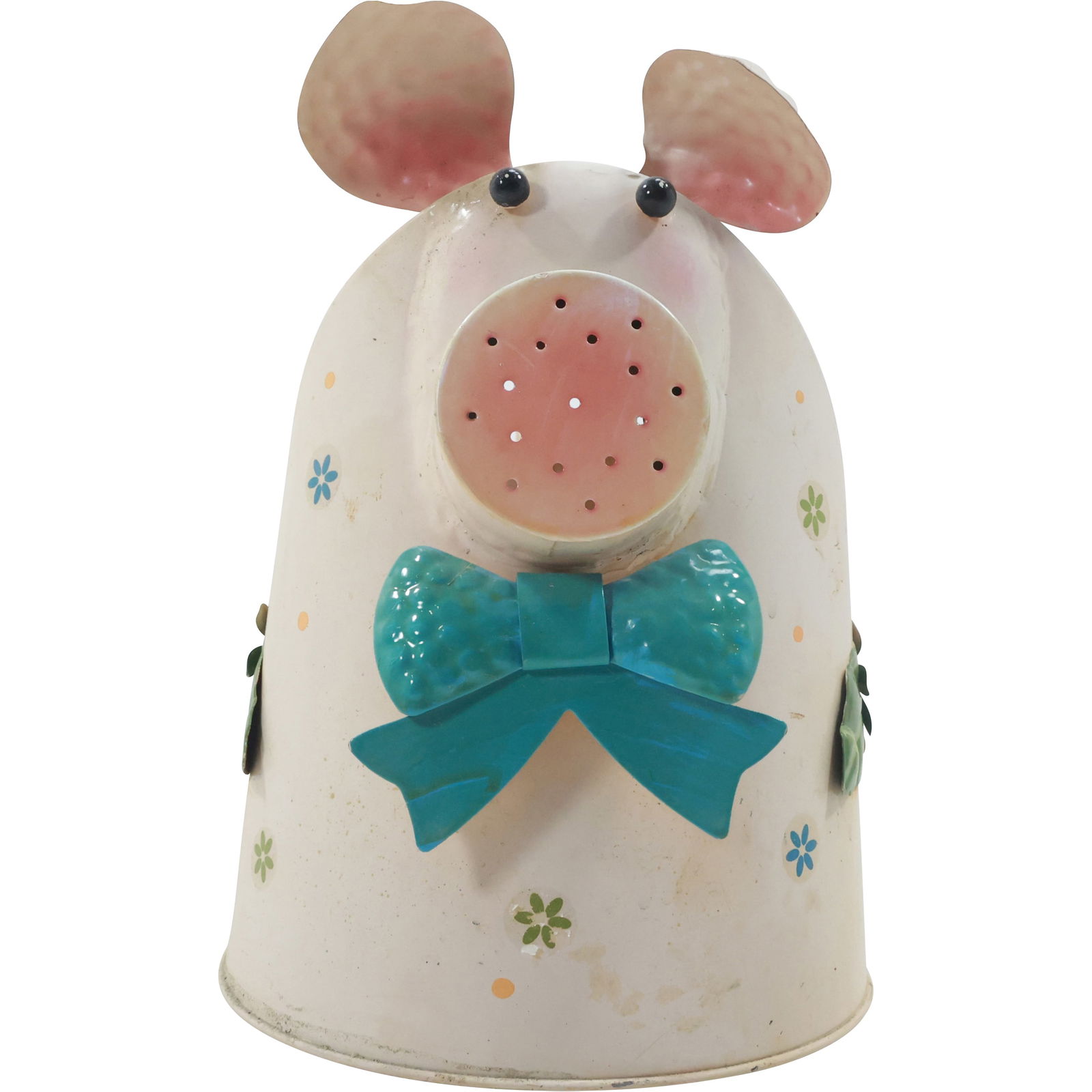 Whimsical Folk Art Metal Garden Pig Watering Can (1 of 18)