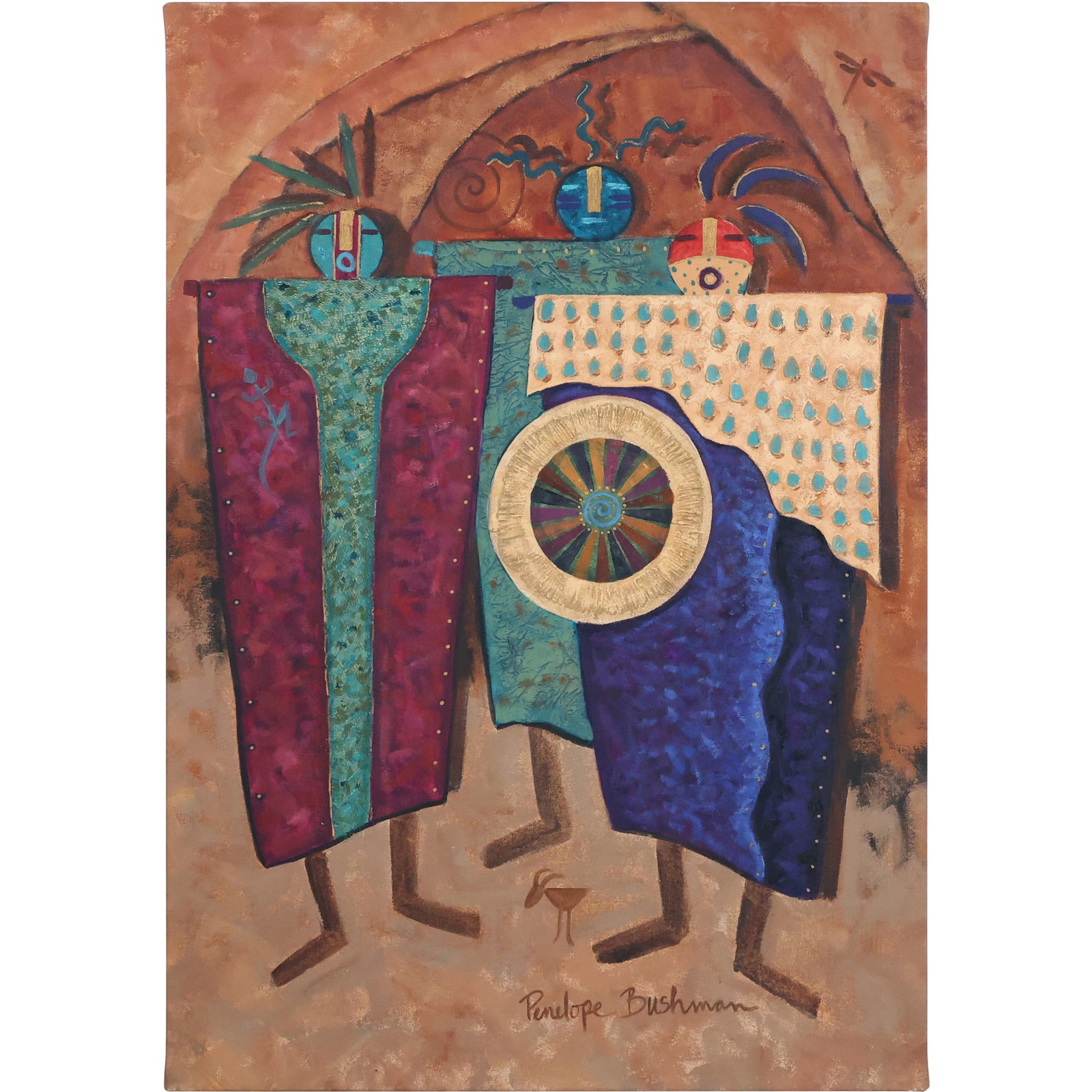 Penelope Bushman: "Cave Dwellers" Oil on Canvas  Primitive Spirits (1 of 14)