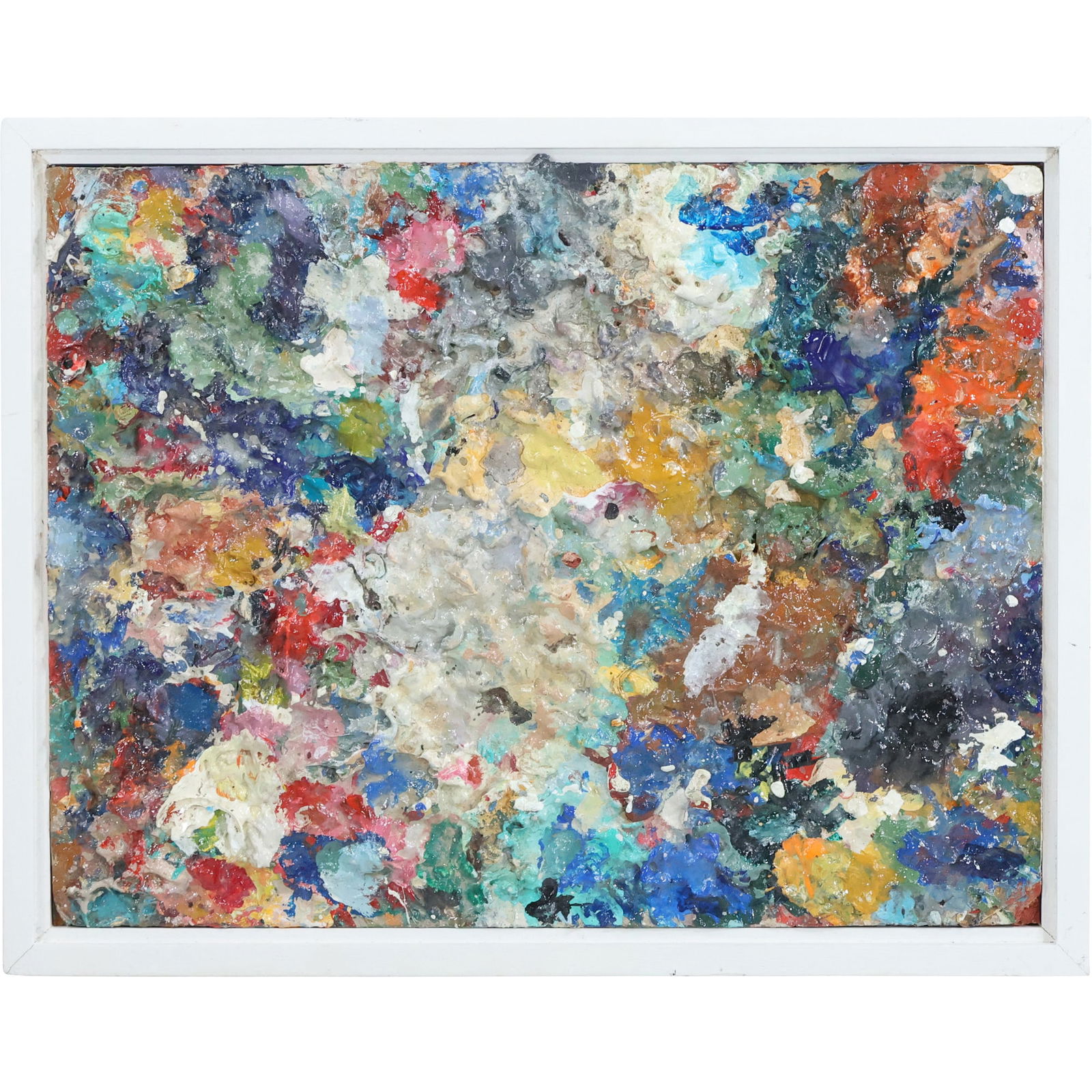 Steven Jennis, American, Oil on Canvas Painting Busy Multi Colors Abstract, Signed, Framed (1 of 12)