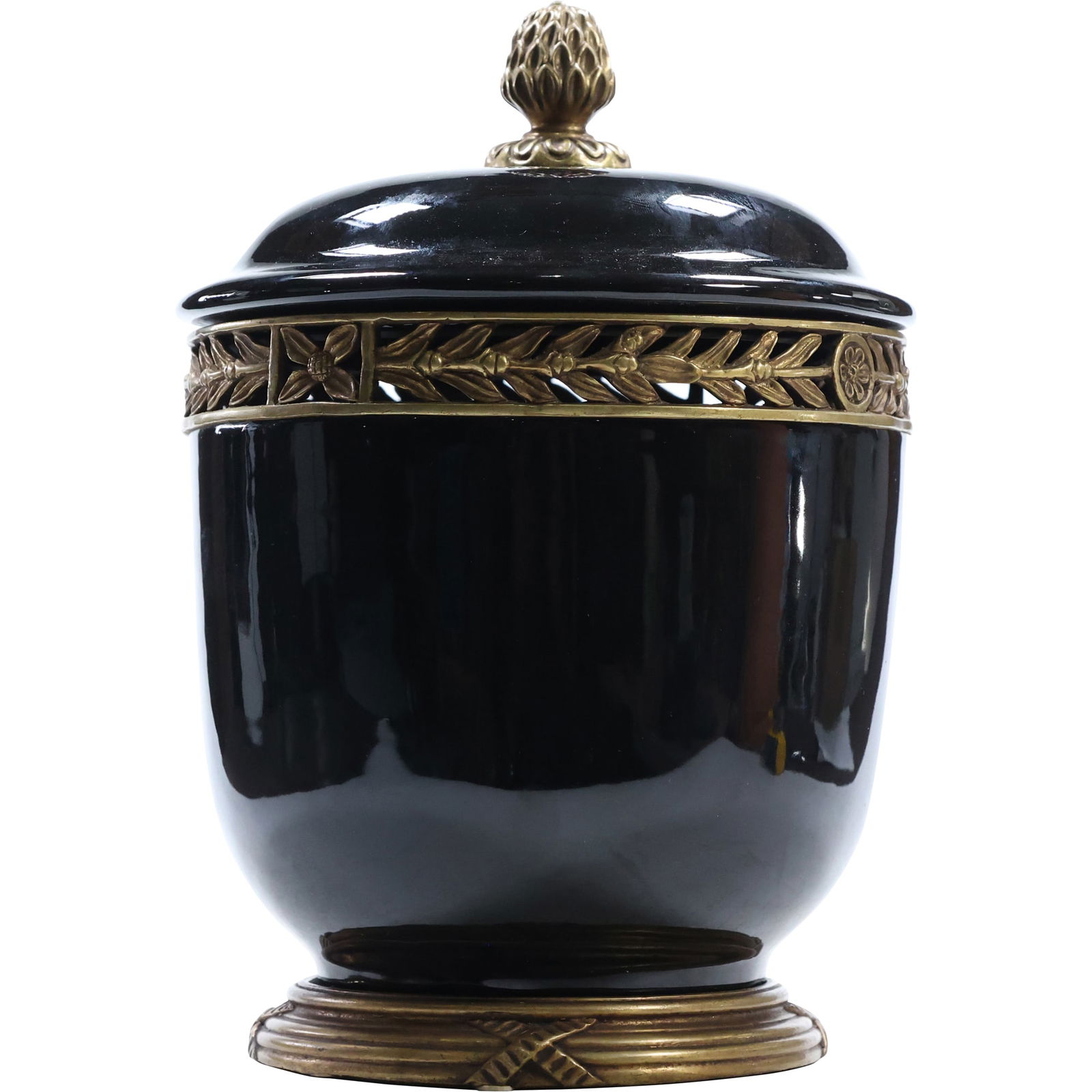 Vintage Porcelain & Brass Dessau Home Decorative Jar (1 of 10)