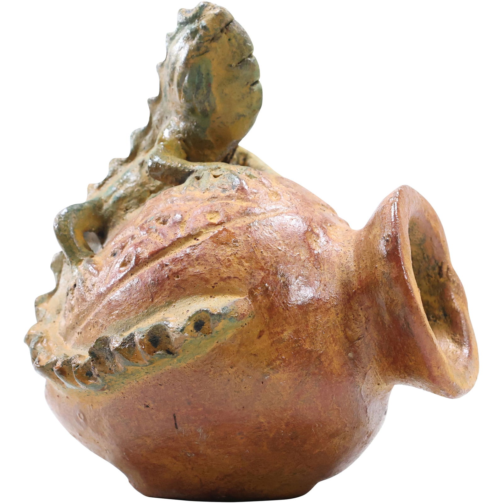 Textured Columbian Pottery Lizard Vase (1 of 11)