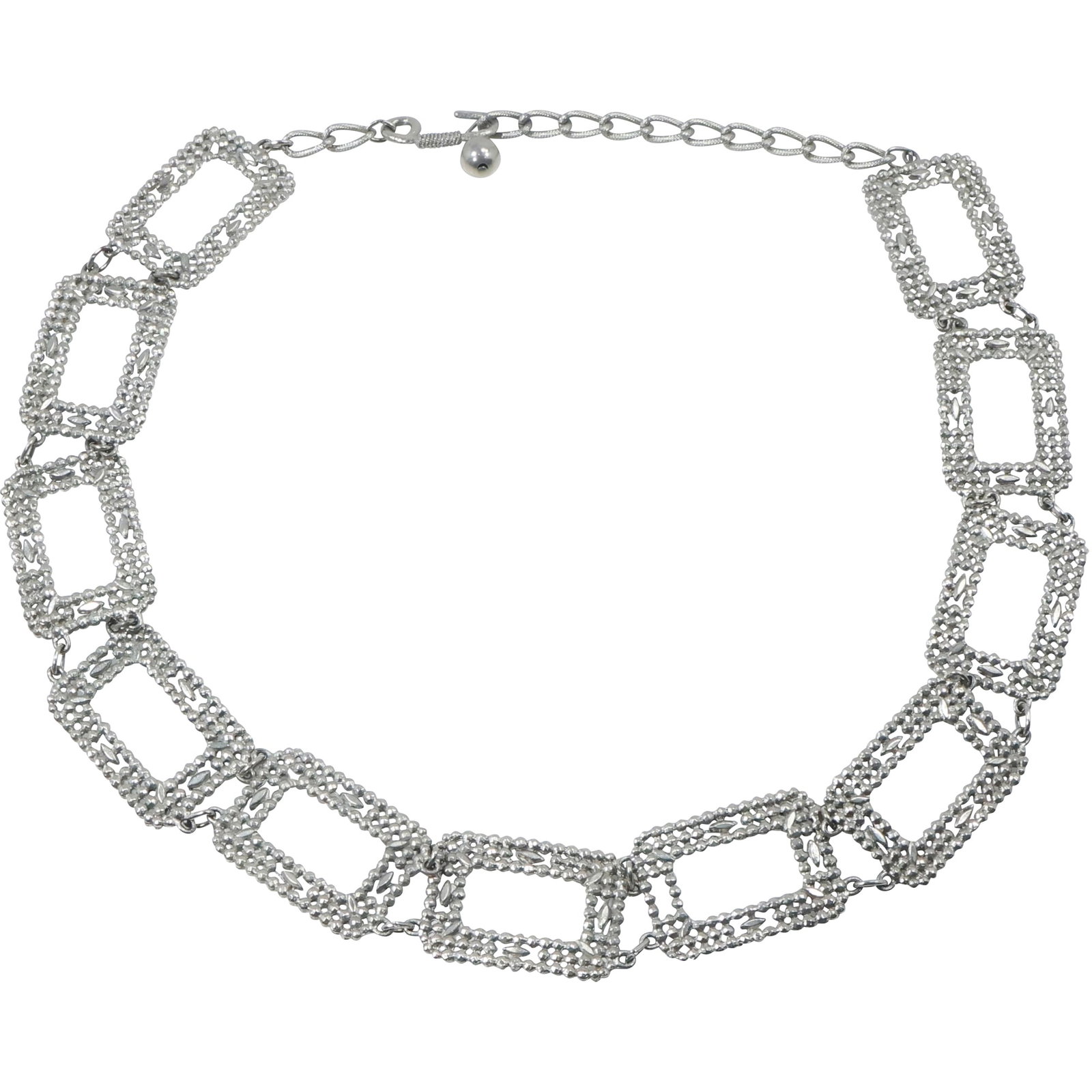Vintage Silver Belt 36 inches length x 1.5 inches wide: Vintage Silver Belt 36 inches length x 1.5 inches wide