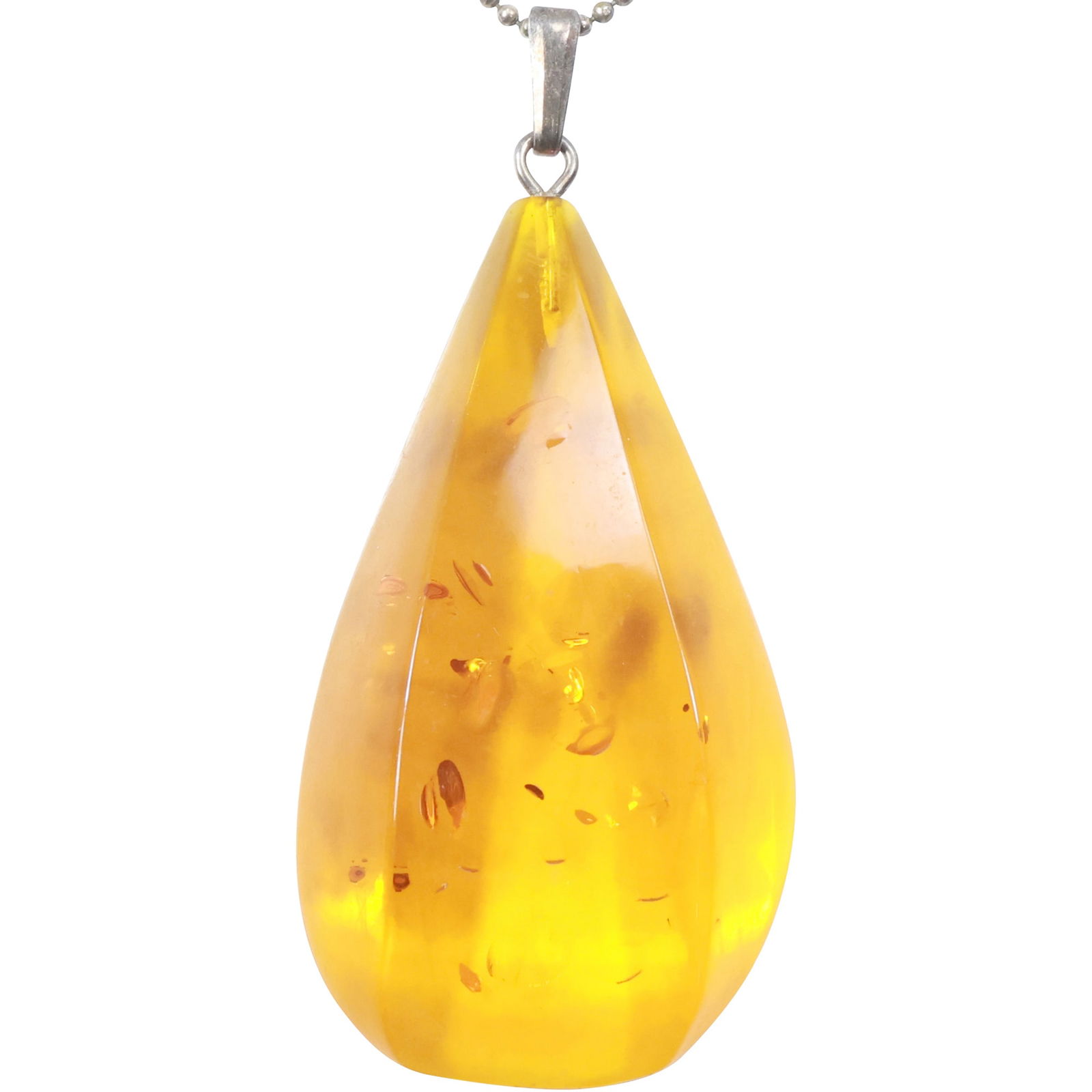 Large Amber Pendant with Sterling Silver Chain (1 of 12)