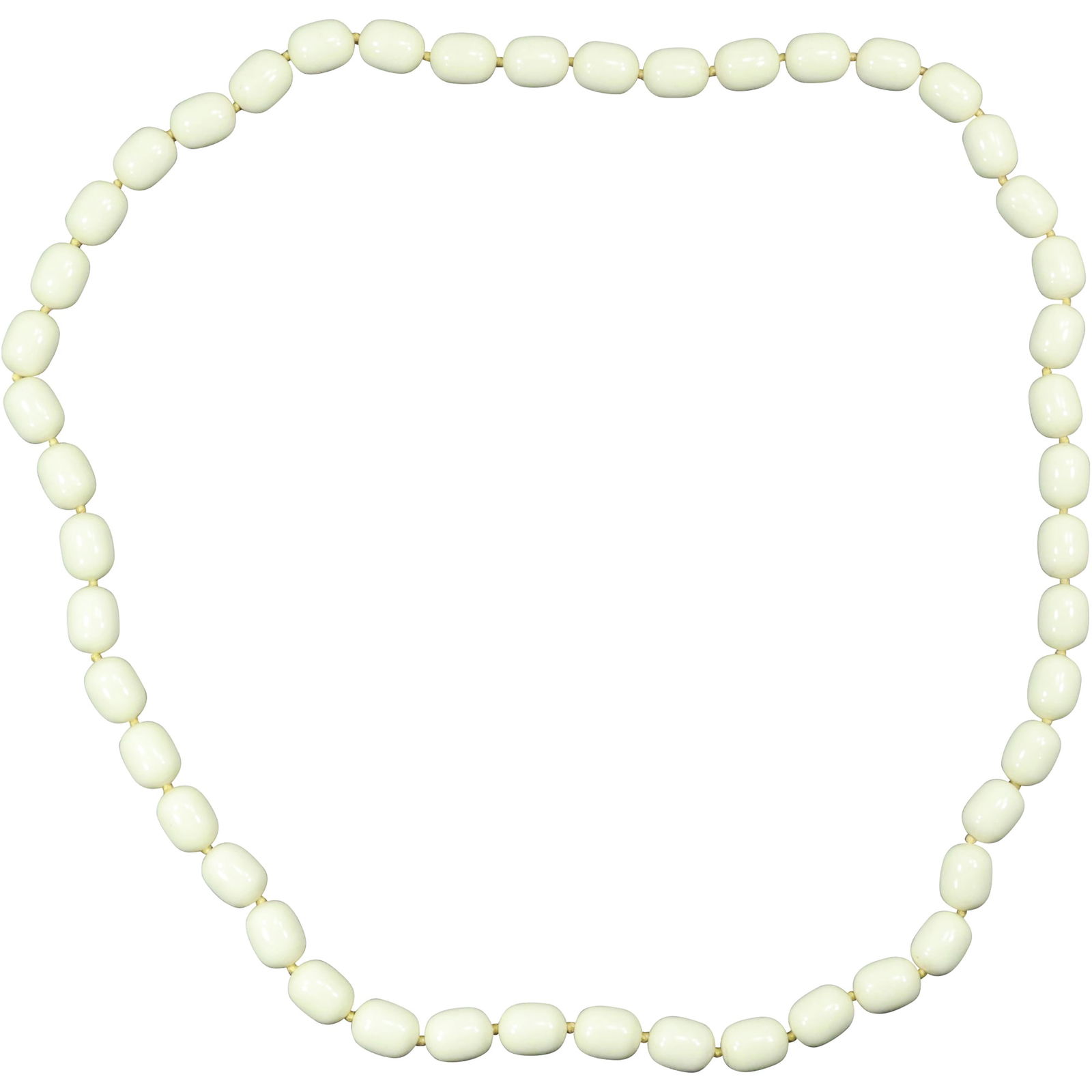 Large Bead Strand Ivory Color Bakelite Beads Necklace 40 inches length x 3/4 in.: Large Bead Strand Ivory Color Bakelite Beads Necklace 40 inches length x 3/4 in.