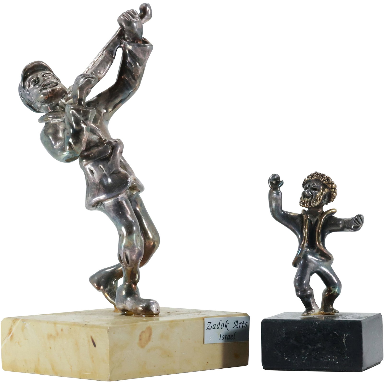 Pair of Sterling Silver Judaica Figures by Zadok Arts, Israel, 6 in. and 3.5 in. heights (1 of 18)