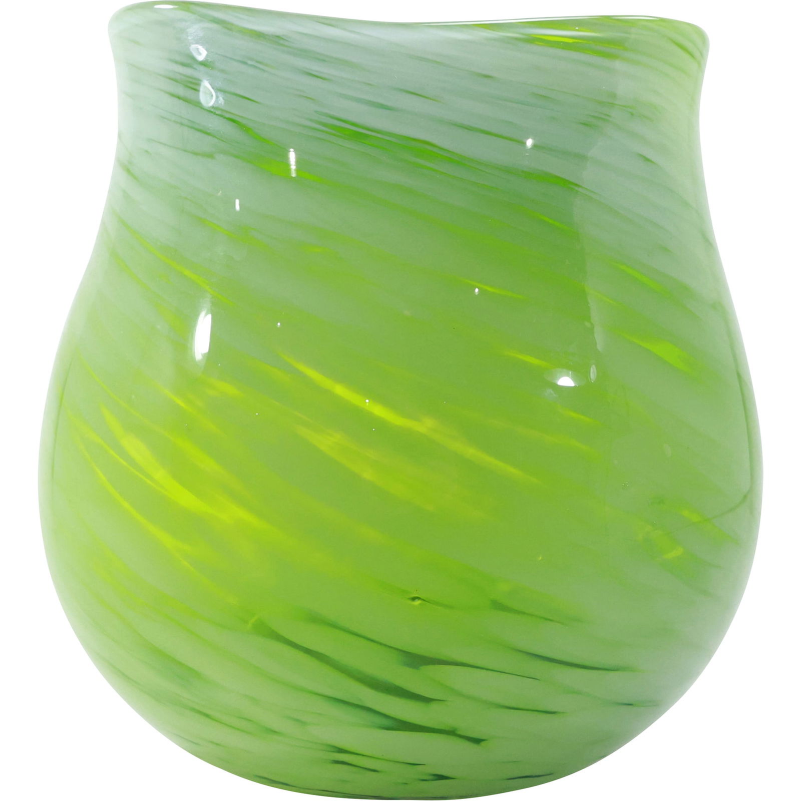 Max Studio, Green Swirl Art Glass Vase, 6.5 in. height x 6 in. wide (1 of 13)