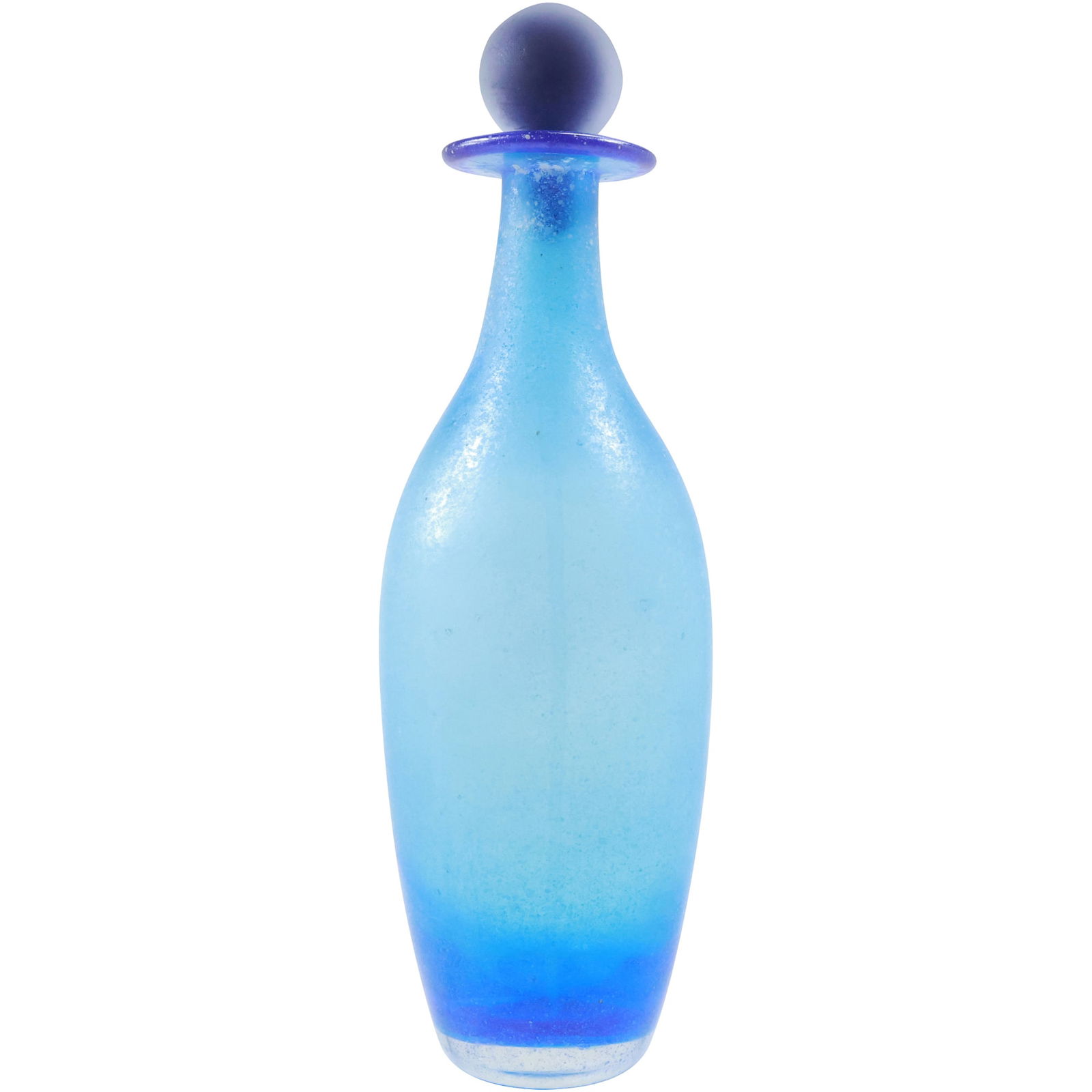 Blue Murano Art Glass Bottle Decanter with Stopper 12 inches height (1 of 15)