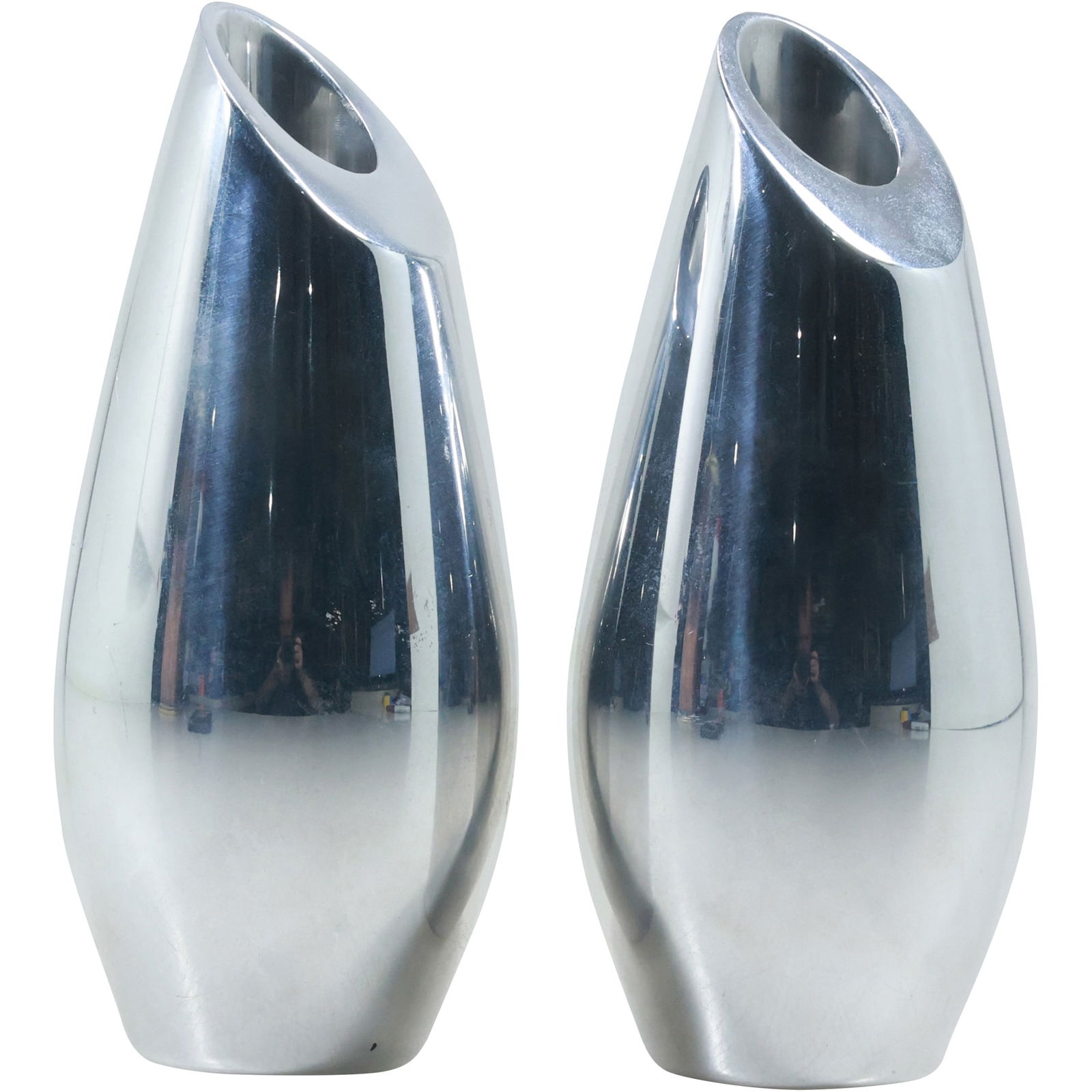 Pair of Nambe Studio #9070 Modernist Bud Vases - 1994 Copyright (1 of 12)