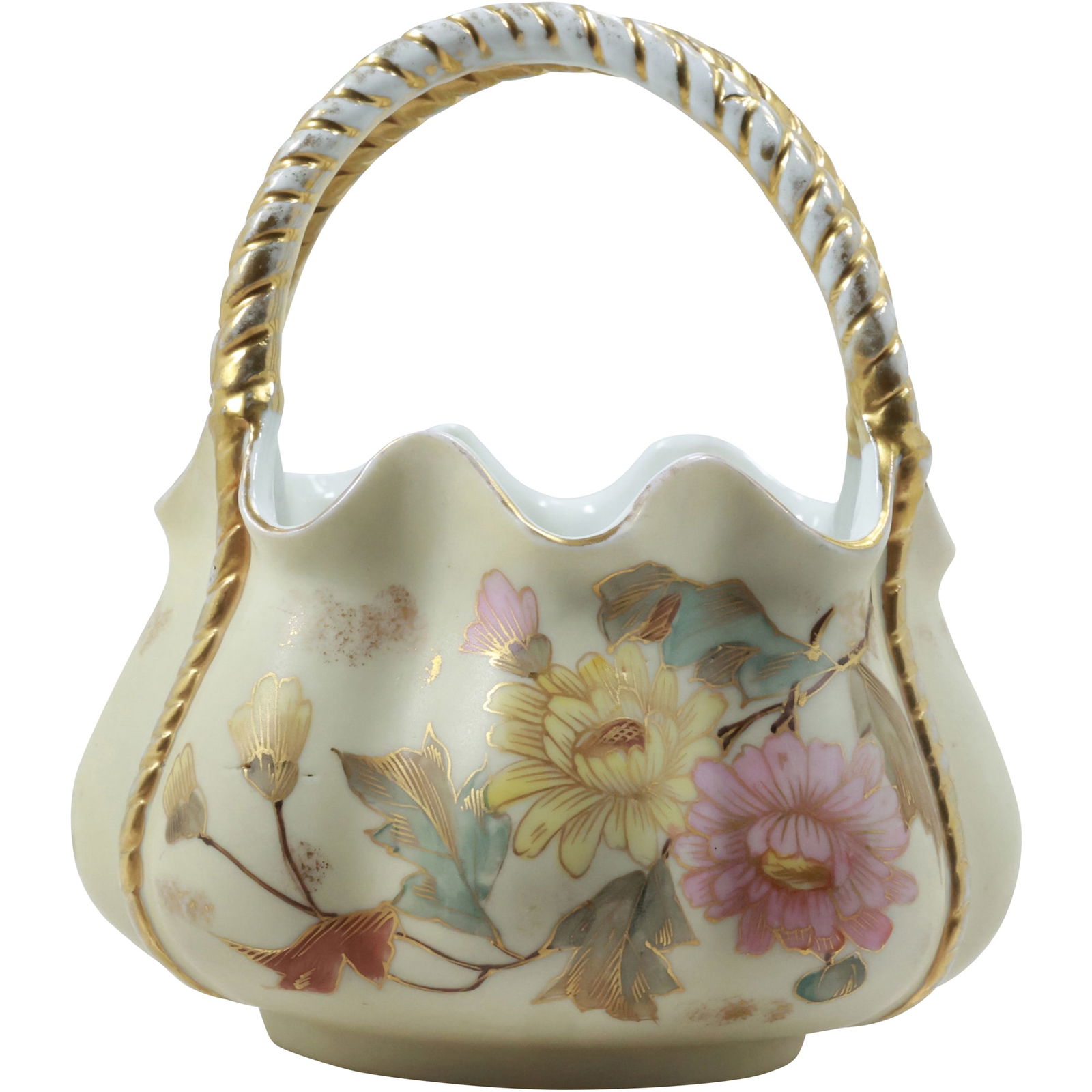 Antique Rudolstadt RW Porcelain Bisque Double Handled Basket (1 of 18)