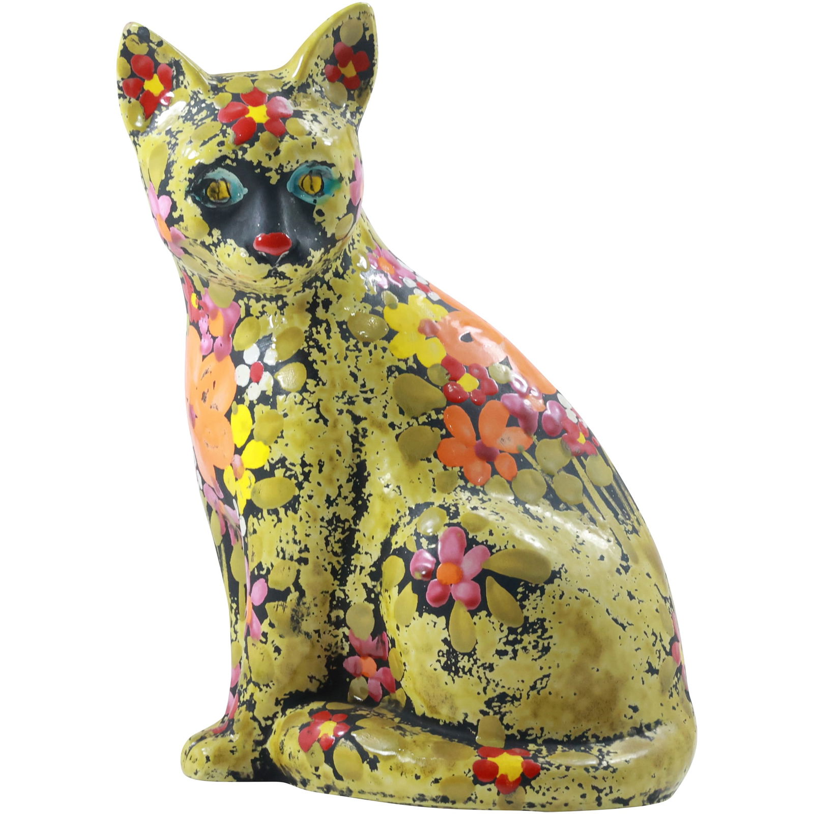 Alvino Bagni Mid-Century Modern Floral Cat Sculpture, Italy, 1960s (1 of 20)