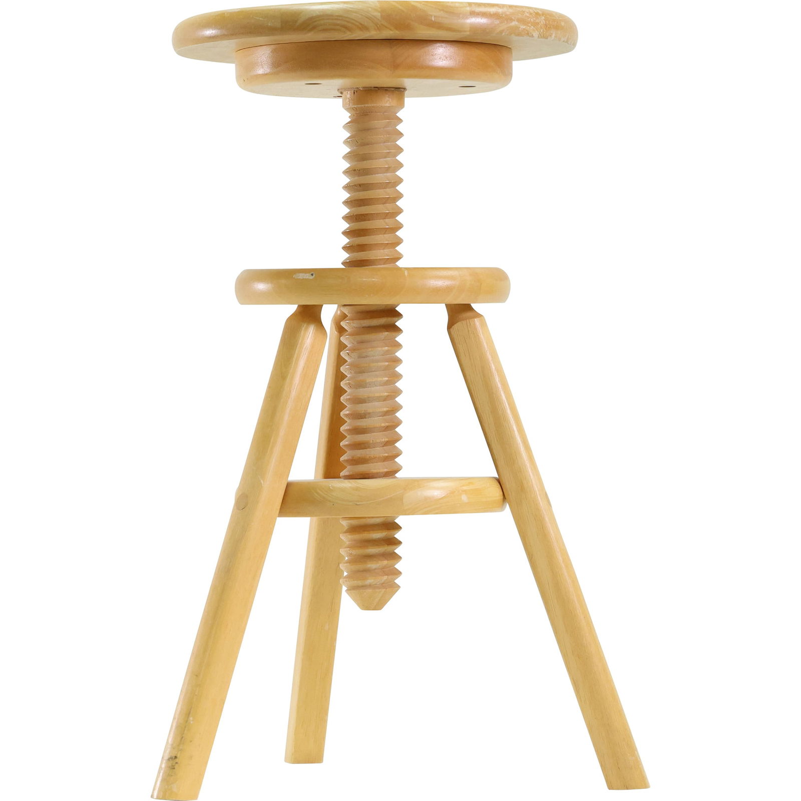 Maple Adjustable Corkscrew Studio Stool 27 in. height x 19 in. wide (1 of 13)