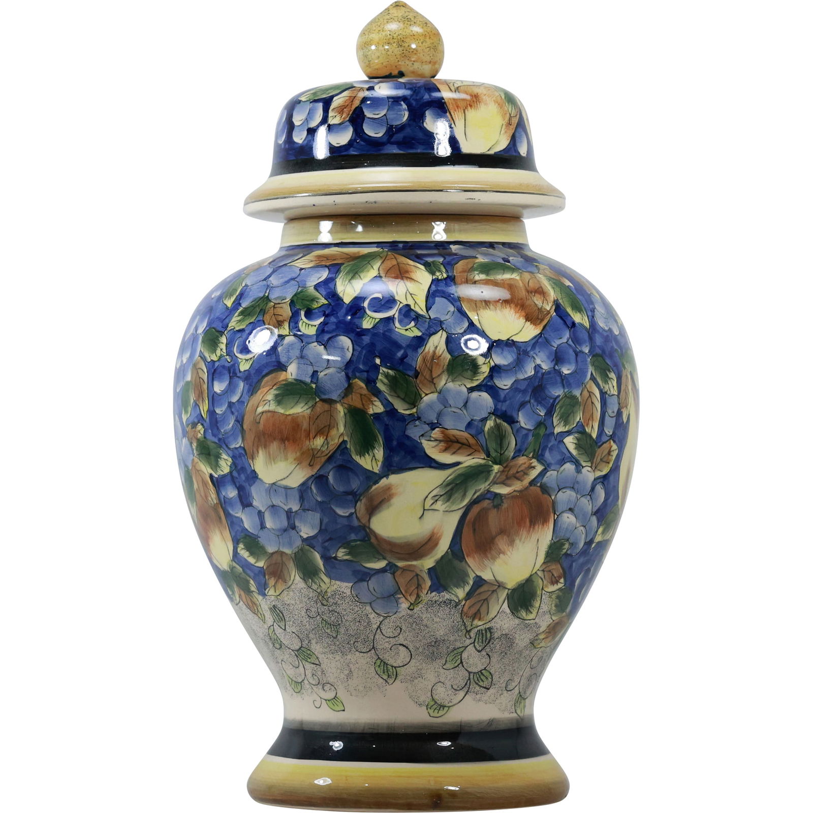 Vintage Hand Painted Fruit Ginger Jar with Cover 17.5 in. height x 10 in. wide (1 of 13)