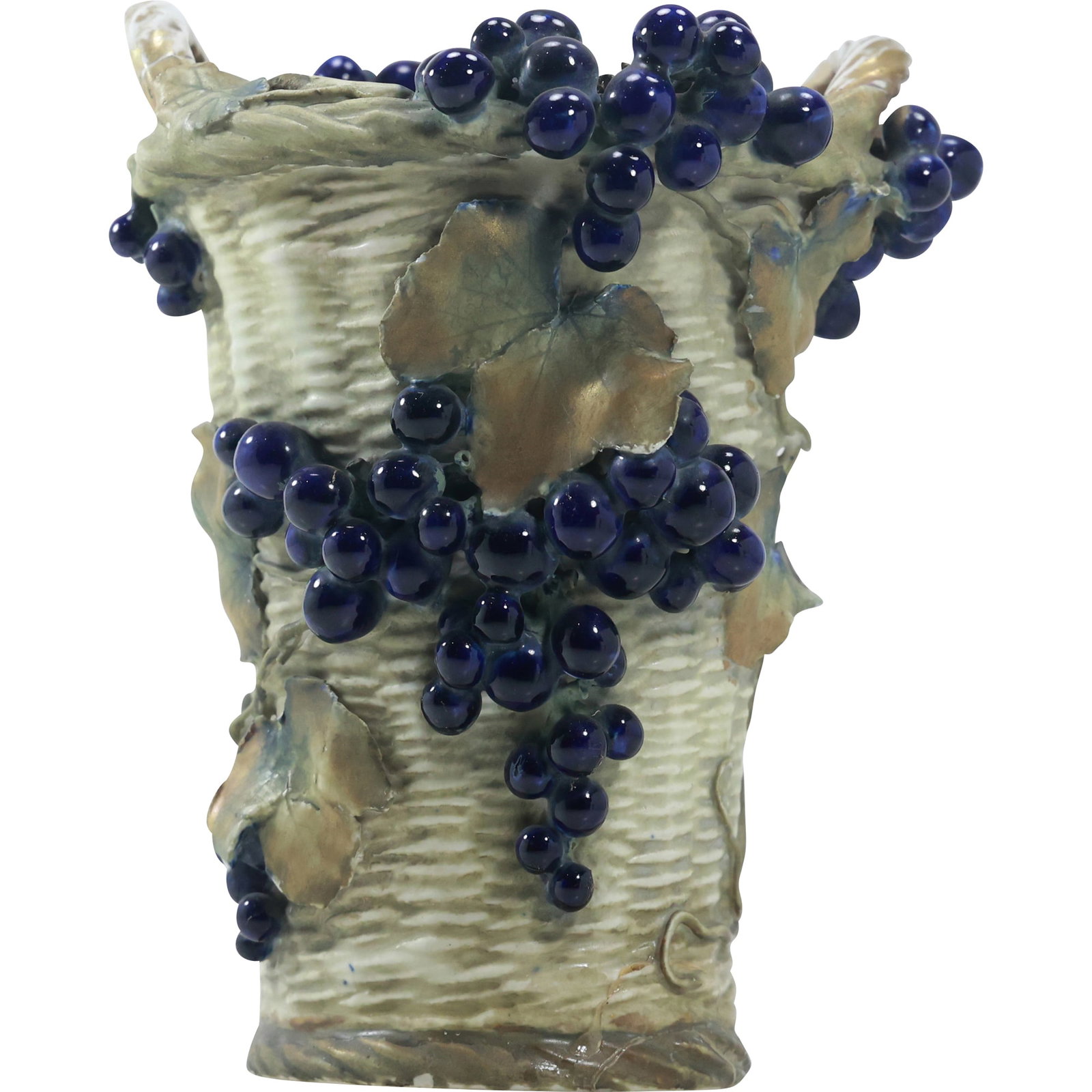 19th C. Art Nouveau Austrian Amphora Vase with Grapes 11.5 in. height x 10 in. wide (1 of 20)