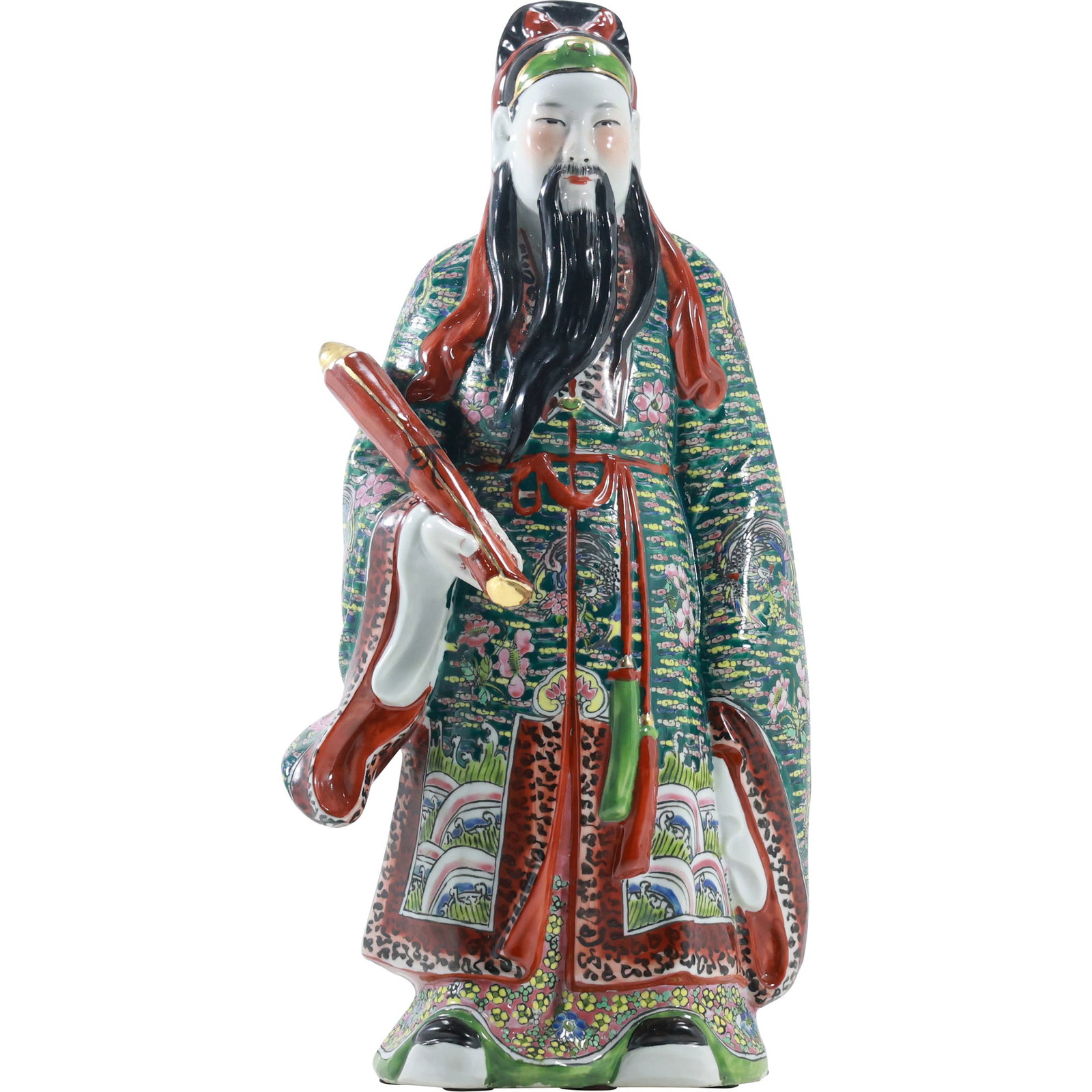 Chinese Fine Porcelain Immoral Figure Statue 17 inches height: Chinese Fine Porcelain Immoral Figure Statue 17 inches height. size: 17x8.5x5 Shelf: E