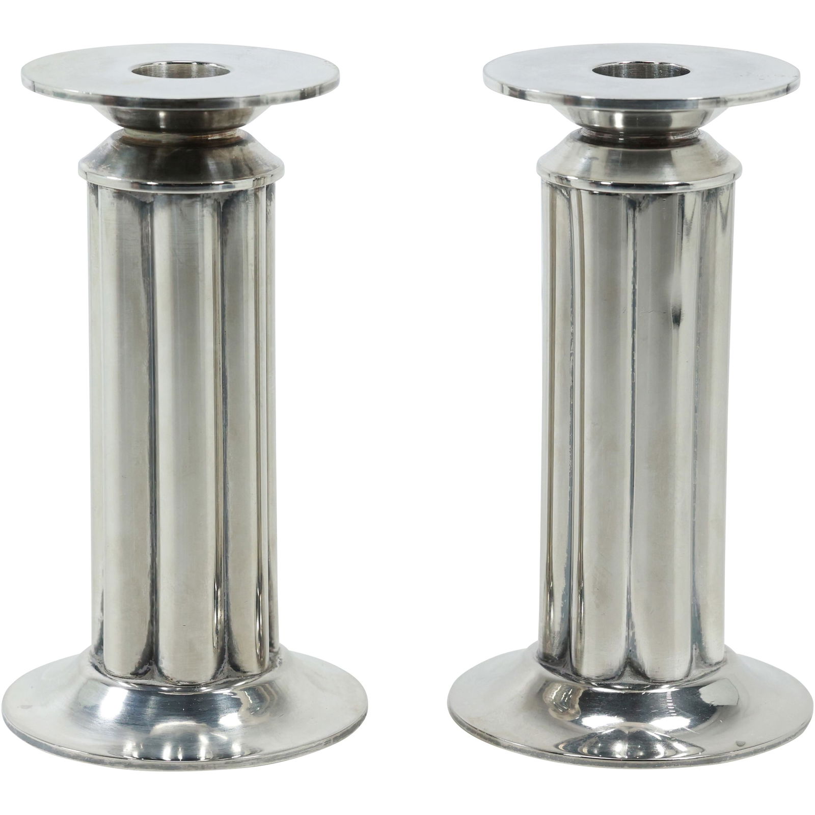 Robert Stern For Swid Powell "Century" Pair Silverplate Candlesticks Made in  Italy 6.5 in. height (1 of 8)